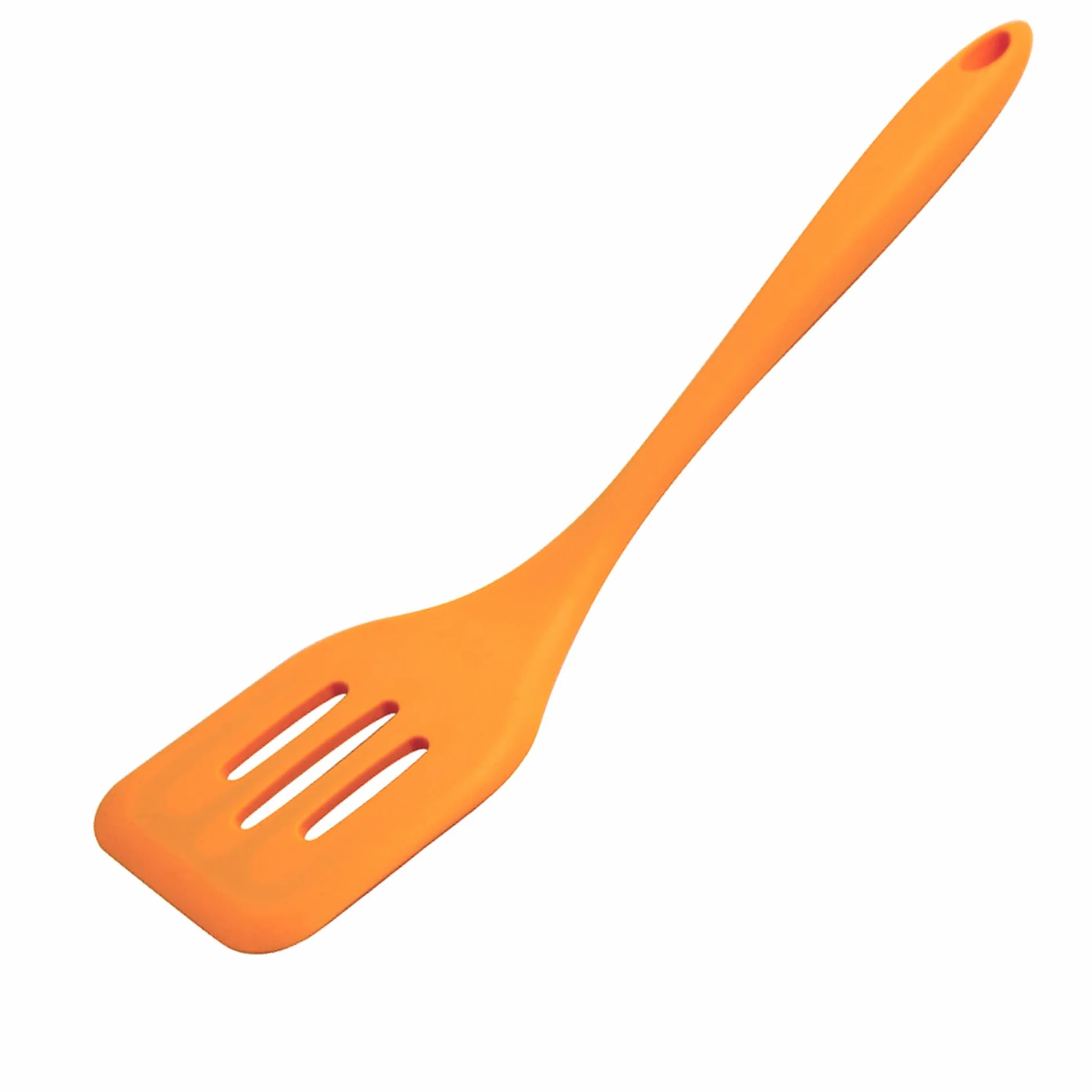 Paletta fritti forata in silicone, 29 x 7 x 1,5 cm, Soft Collection, (colore: nero o arancione), quantità: 1 pezzo.