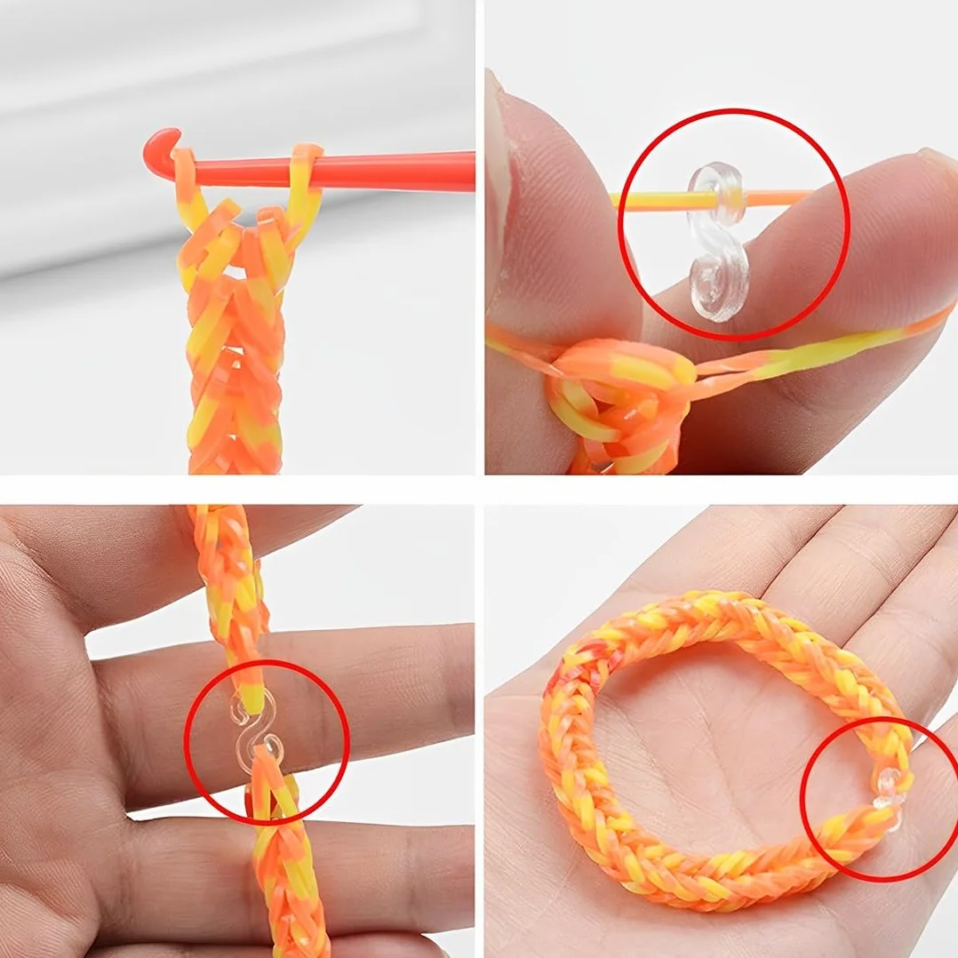 ZKGYUS 500 pezzi S Clip Nastri Chiusure Clip Nastri Accessori Elastici In Plastica Per Bracciali Gioielli Bands Uncinetto Chiusura Strumento Colorato Set