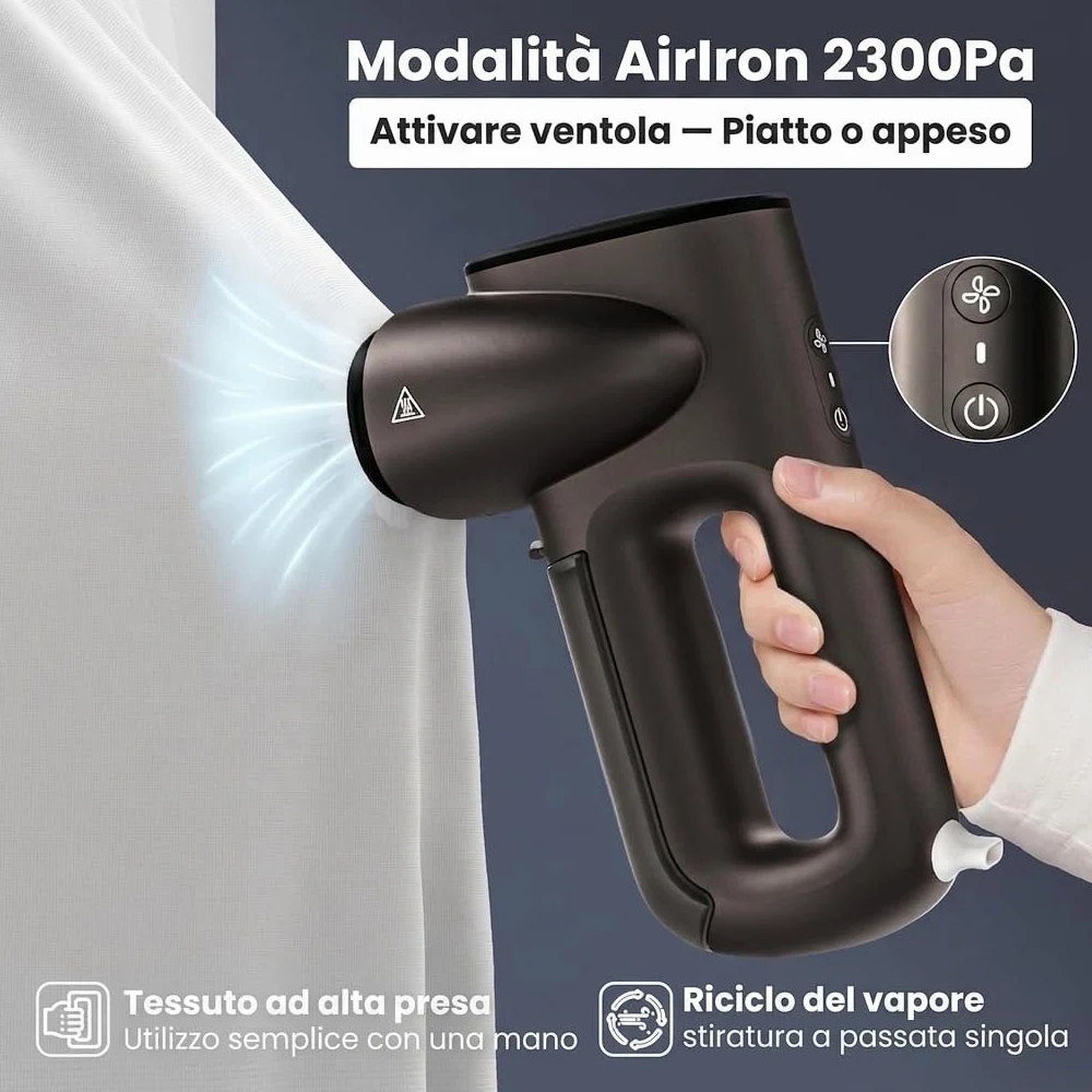Neakasa Magic 1 Stiratrice Verticale a Vapore da Viaggio, AirIron 2300Pa, Stiro a Una Mano, Pronto da Indossare, Senza Residui d'Acqua, 220-240V (Antracite)