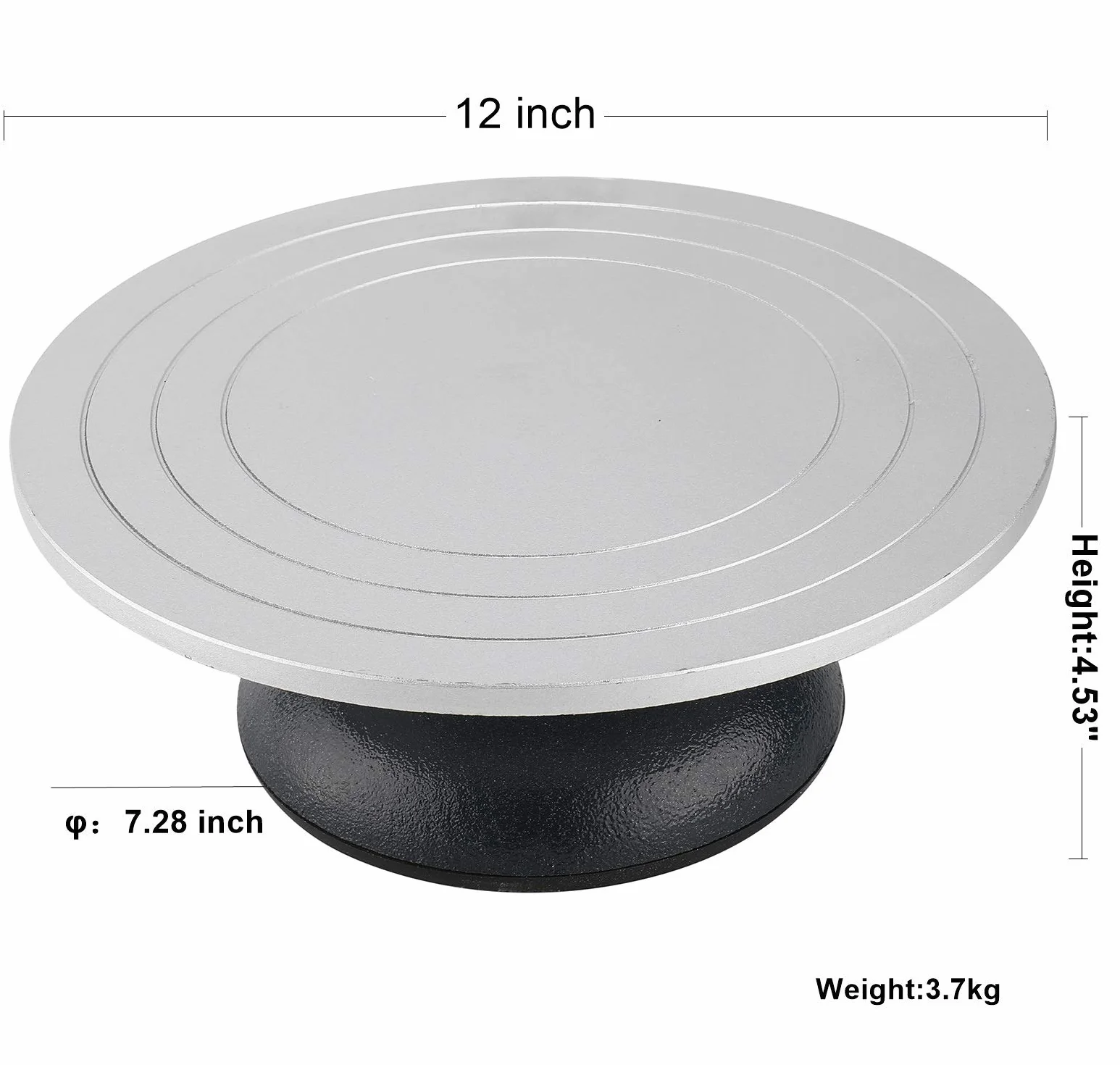 Homtone Piastra in argilla 30 cm, Ruota per scultura in metallo con cuscinetti a sfera 12"