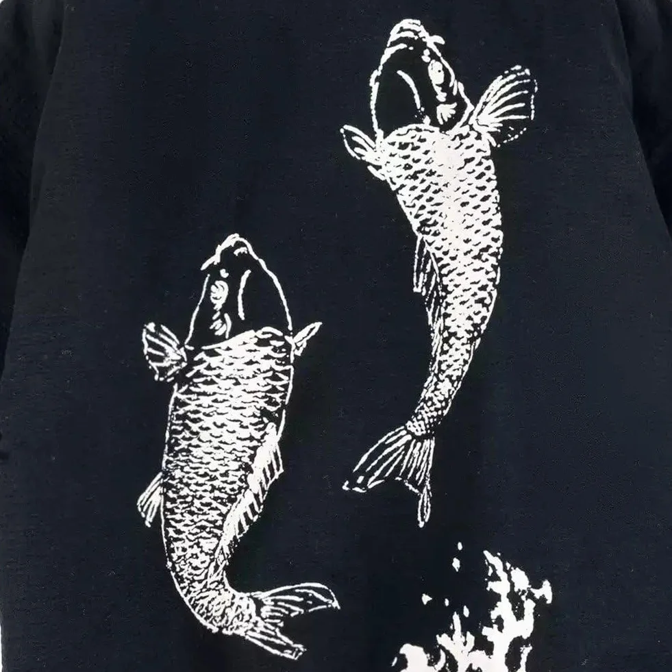 Giacche Giapponesi Calde con Stampa a in Stile Giapponese, Cappotto Casual Aperto sul Davanti, Cappotto Tradizionale Hanten, Cappotto Trapuntato alla Moda