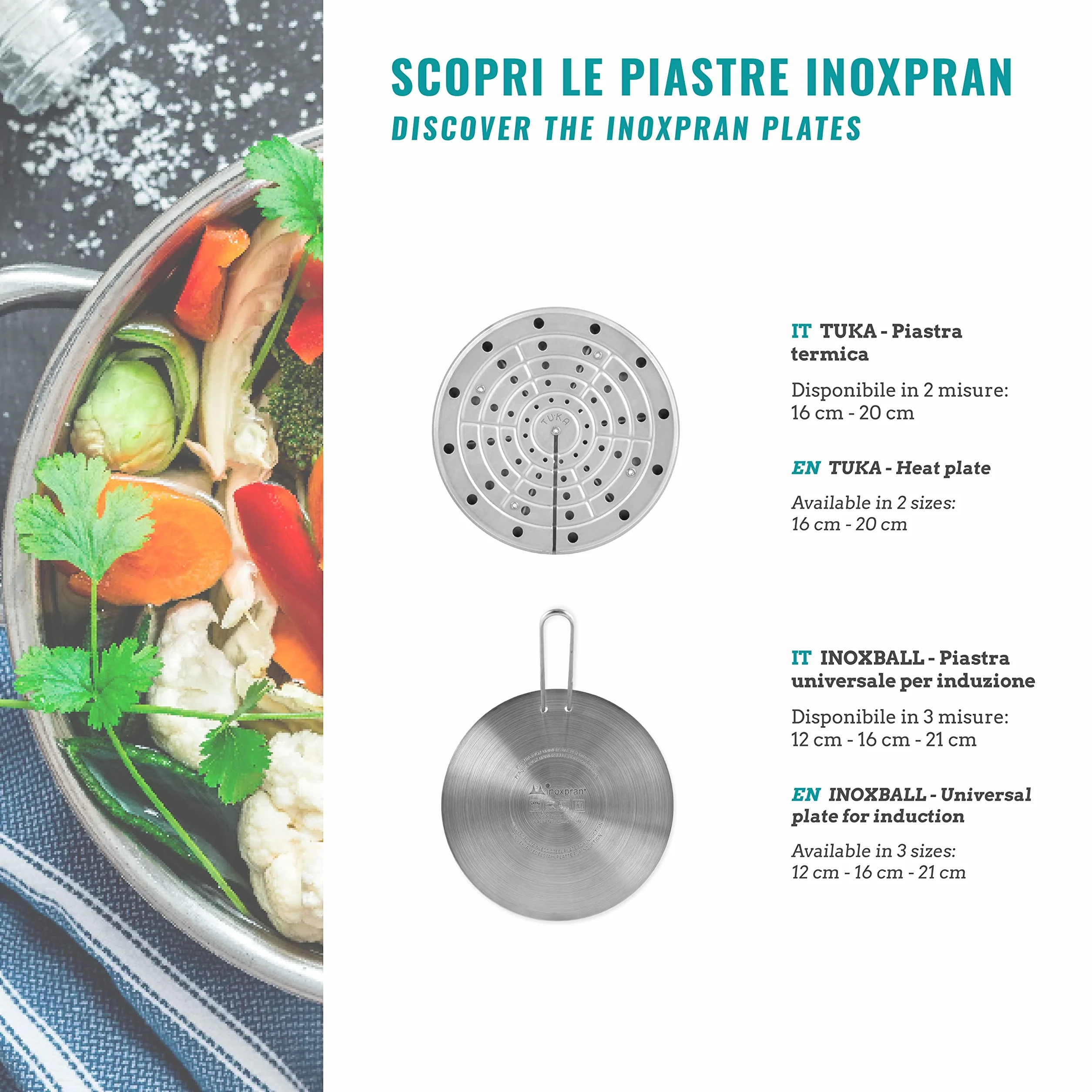 Piastra Terima TUKA in Acciaio Inossidabile Diametro 20 cm Spargifiamma