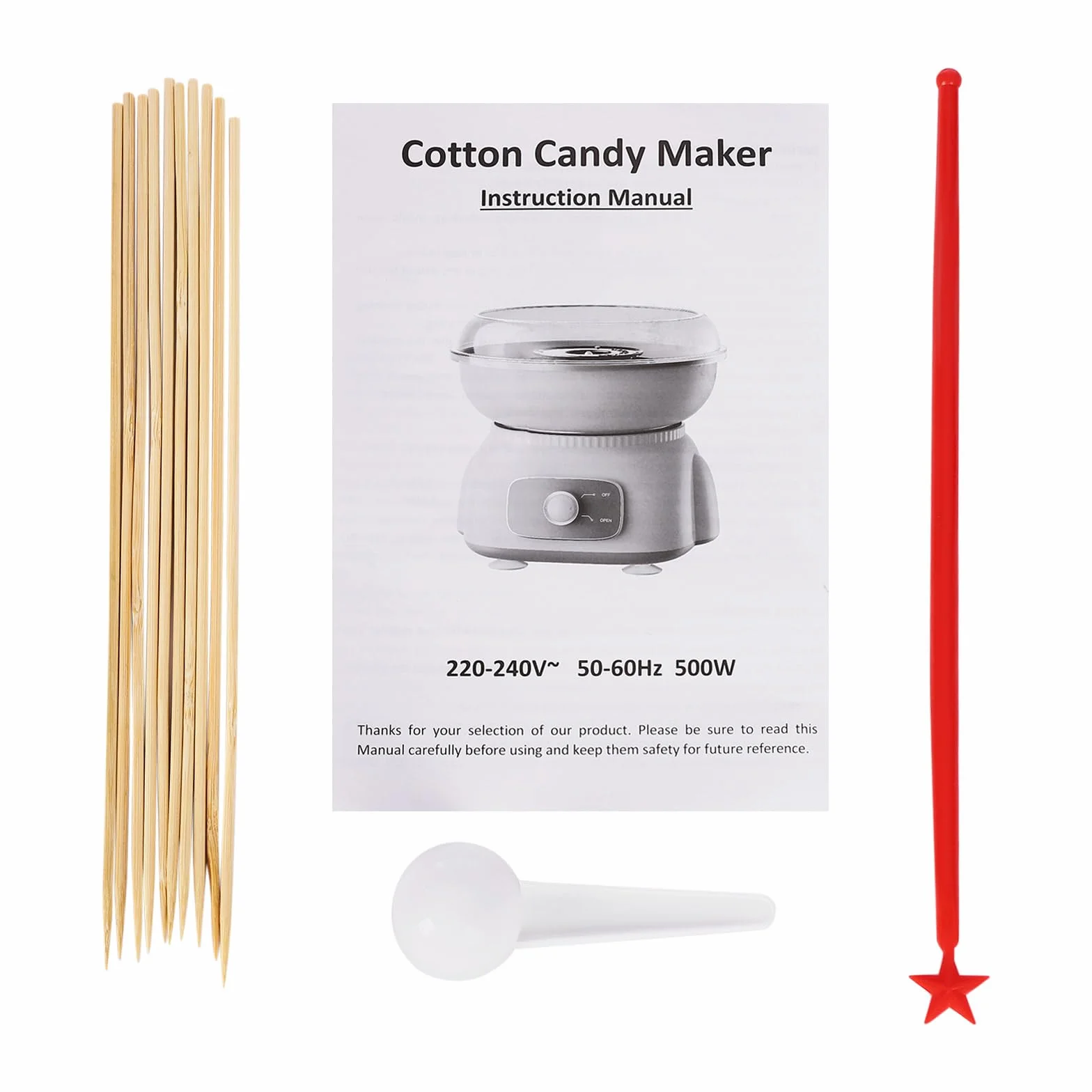 Macchina per la barba da papà per la casa, macchina per la barba di papà, in cotone Candy Maker con 10 bastoncini – Kit completo per fare la barba di papà casa – apparecchio elettrico compleanno