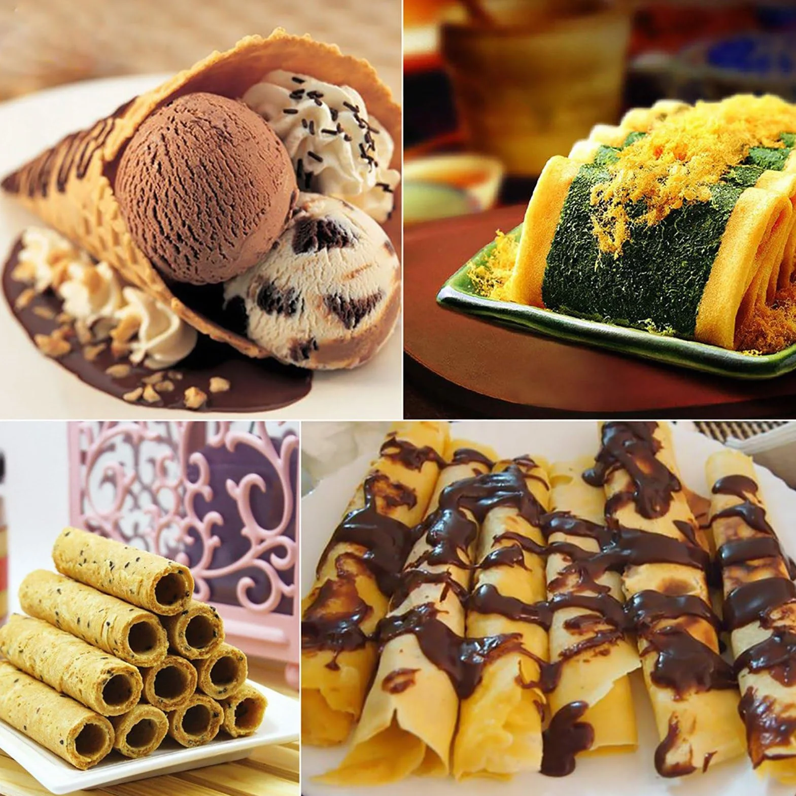 Marquesitas Macchina Per Piastra Cono Stampi Torte Calde Premere Wafer Padella Rotolo Fare Di Domestica Gas Cono Di Cialda Antiaderente Elettrodomestici