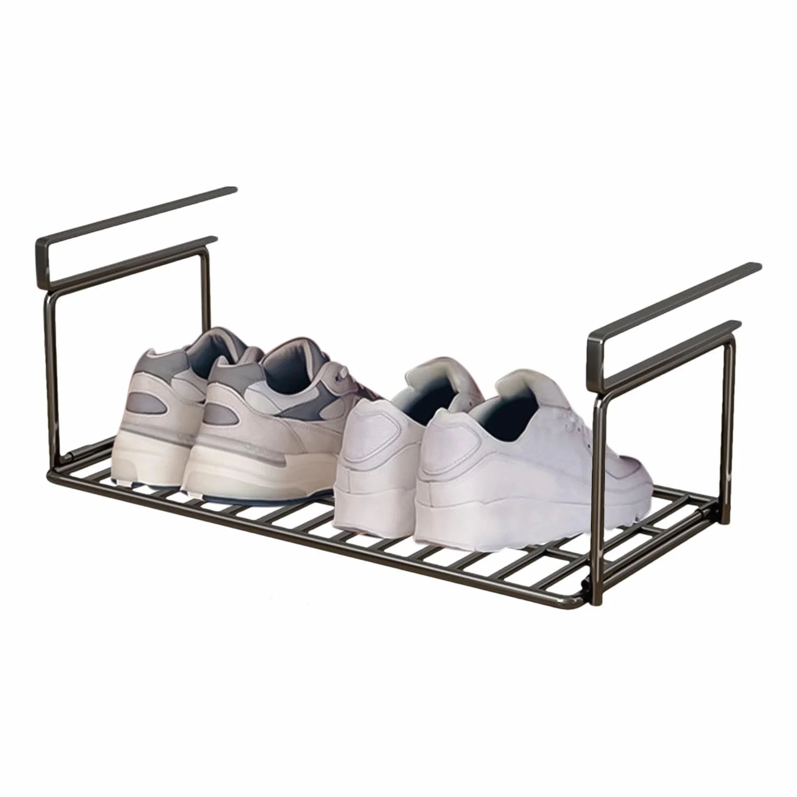 Sotto scarpiera vassoio – Scarpiera pieghevole organizer, scaffale pieghevole per riporre le scarpe per ingresso con griglia inferiore