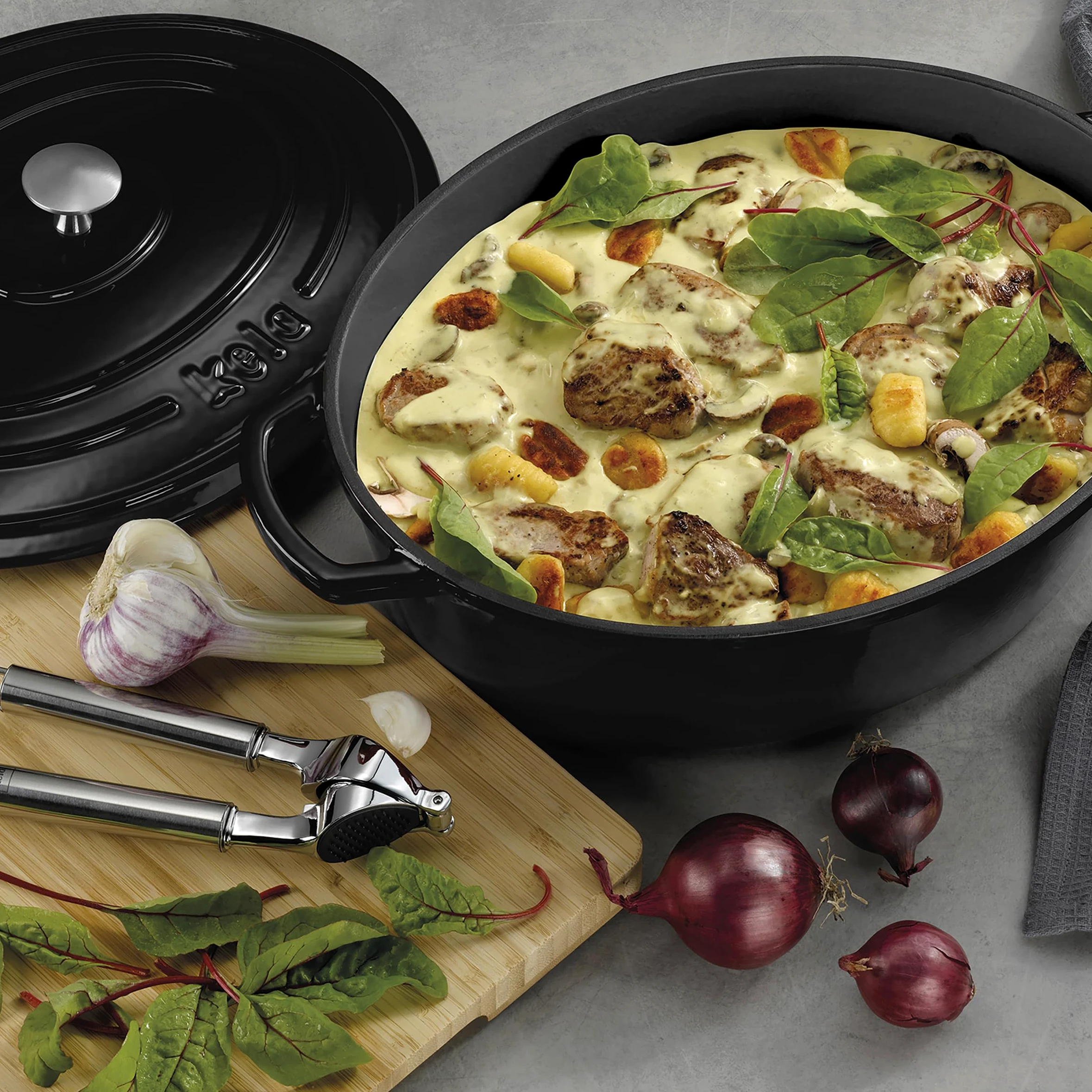 kela Torrefattore Ovale Calido Nero 6,5 Litri, 6.5 Litri, Cast Iron