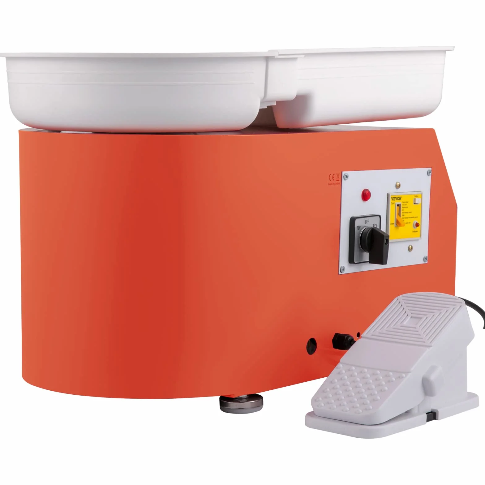 VEVOR Macchina per Argilla Ceramica Pedale 11 Pollici 350 W Modello TYLPJ28-OC Arancione