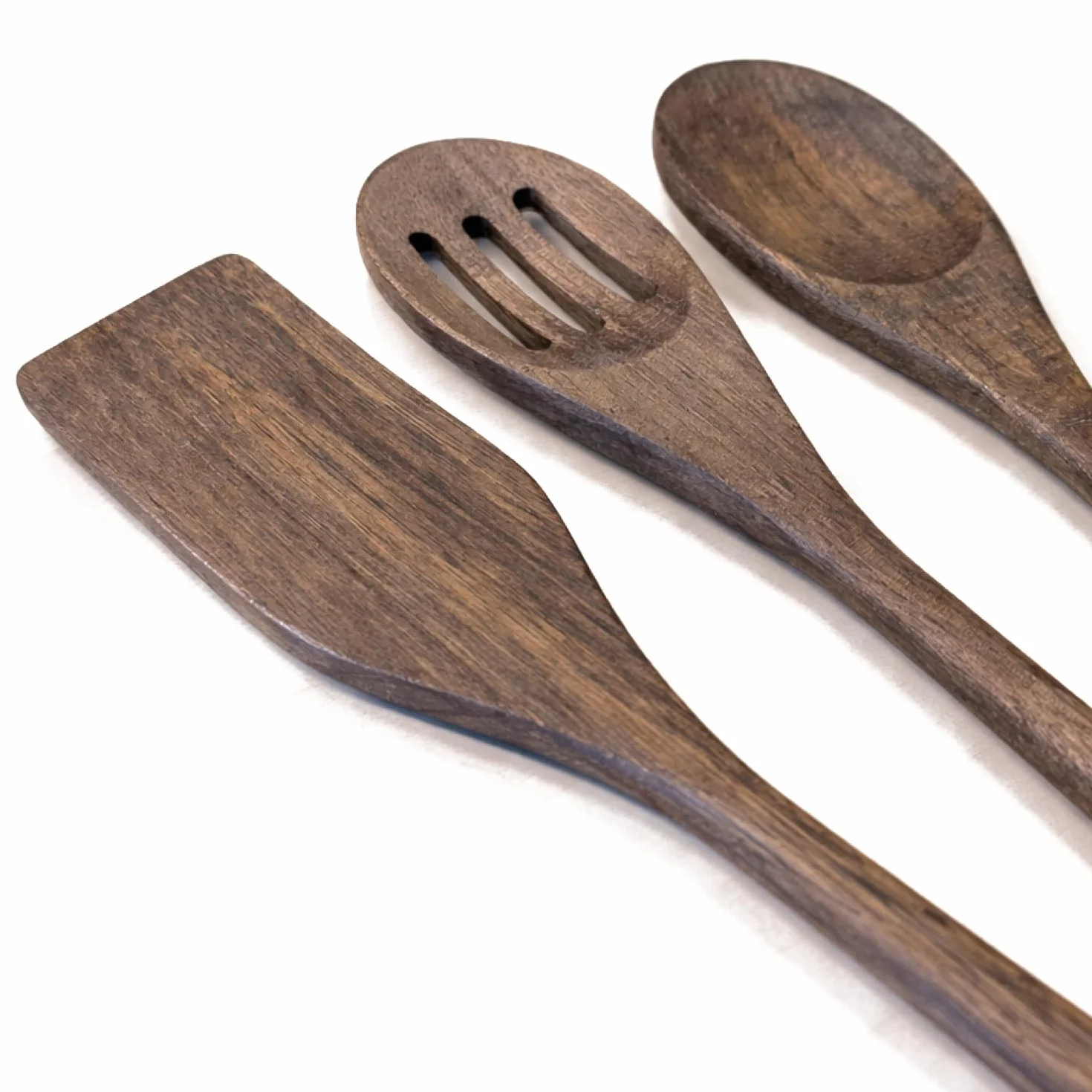 com-four® set utensili cucina 6 pezzi in legno di acacia – cucchiaio, spatola e cucchiaio forato – accessori robusti e delicati per padelle e pentole (acacia in 6 pezzi)