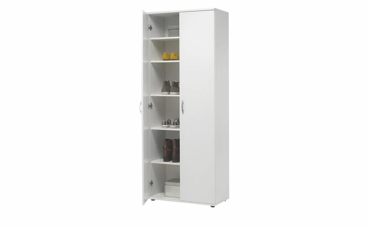 AVANTI TRENDSTORE Talento Scarpiera in legno laminato 2 ante 5 ripiani 70x176x34 cm Bianco