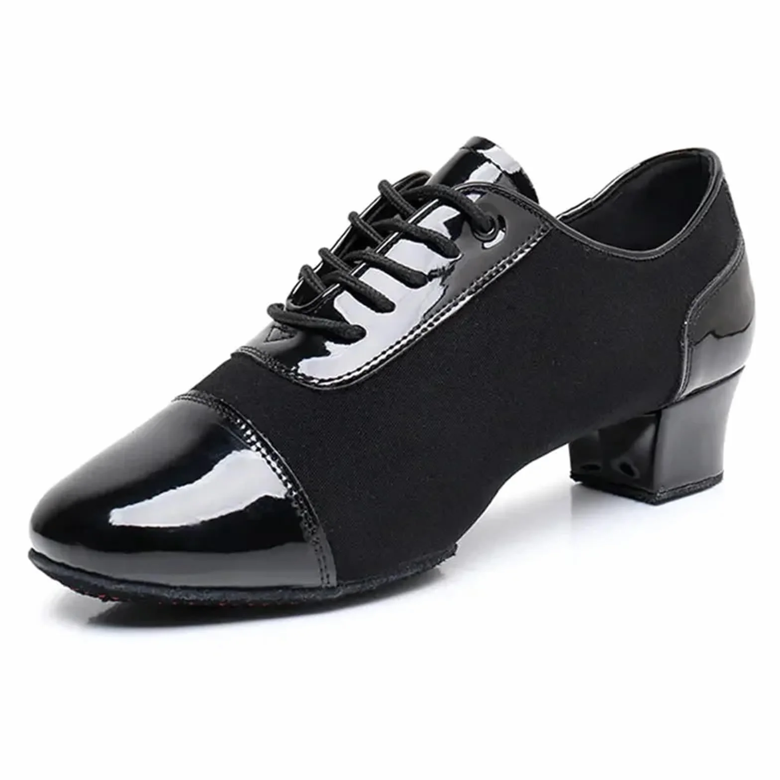 Scarpe da ballo latino americano uomo Salsa Tango Jazz Nero Impiombato Taglia 37-45