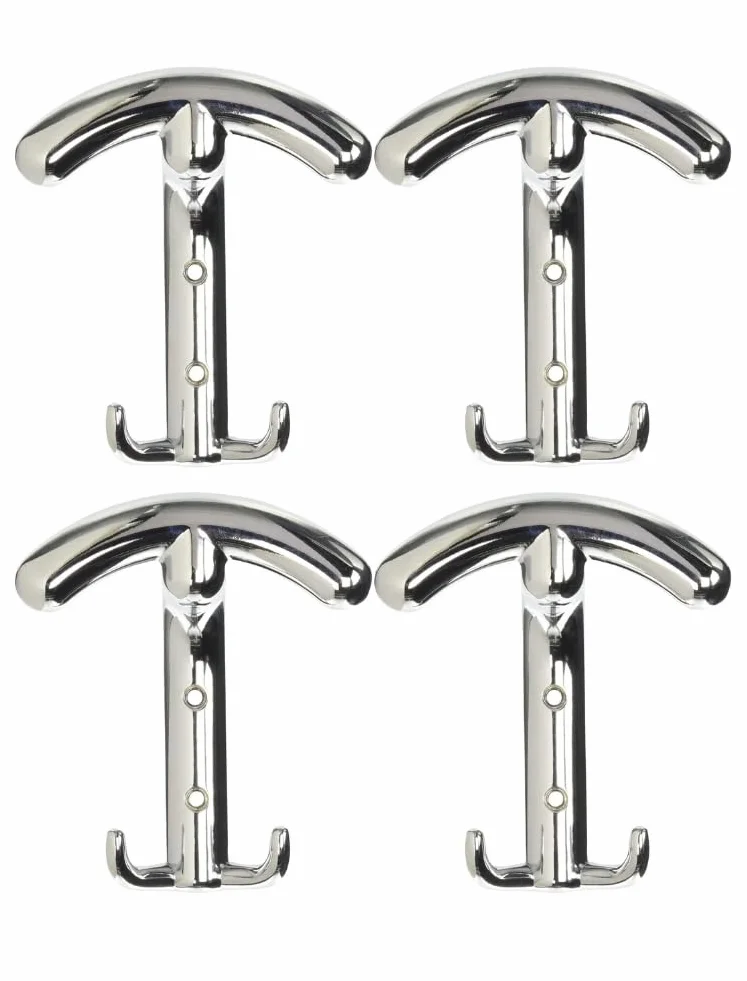 Appendiabiti da Parete Set 4 Ganci Zama AP14 ARGENTO