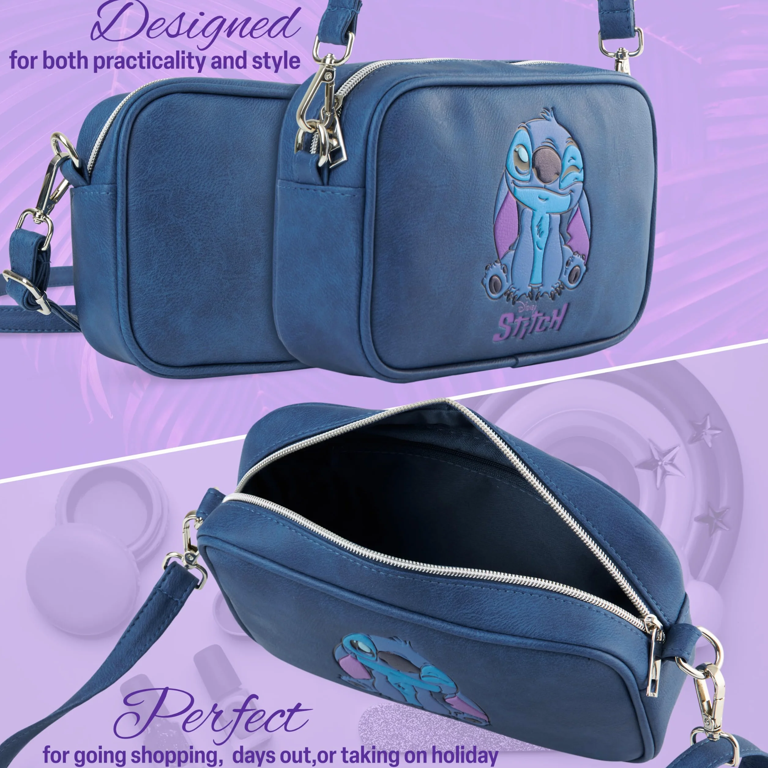 Disney Stitch Borsa Tracolla Bambina Adolescenti, Moda Borsette Tracolla, Borse Donna per Shopping Viaggi, Regali per Lei
