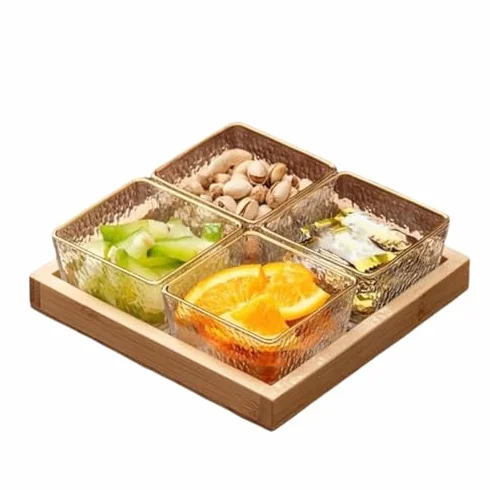 Vassoio da portata diviso – C Square ack & Fruit Platter Portable Sto Box Cartments rimovibile per un facile servizio & nizat perfetto per feste riunioni ed eventi
