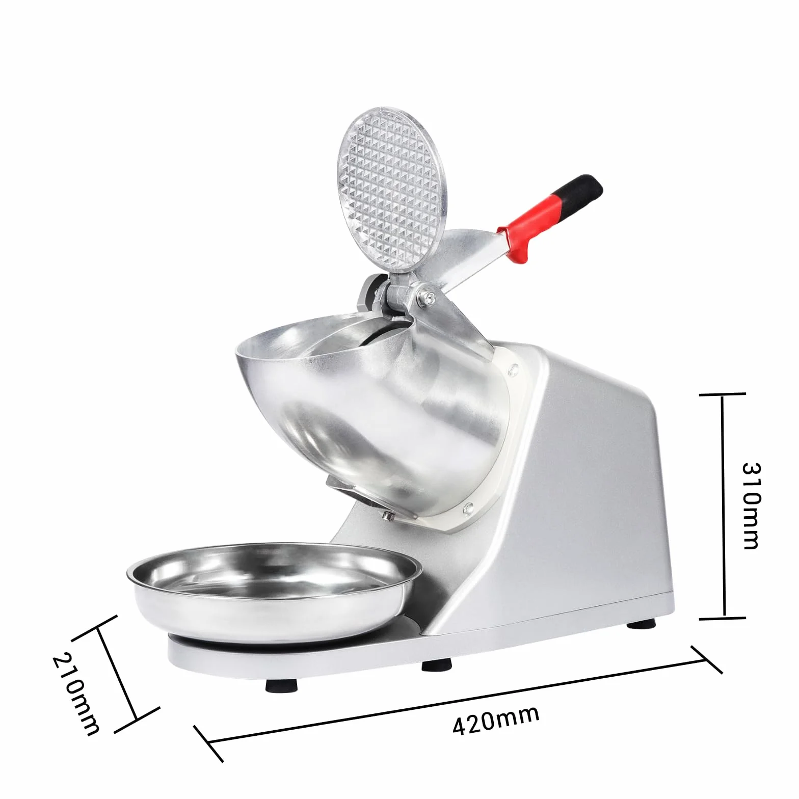 LEEVOT Tritaghiaccio Elettrico a Doppia Lama 380 W Macchina per Cono di Neve 2200 Giri/min Macchina per Ghiaccio tritato Commerciale Domestica 85 kg/H in Acciaio Inossidabile per ristoranti, Bar