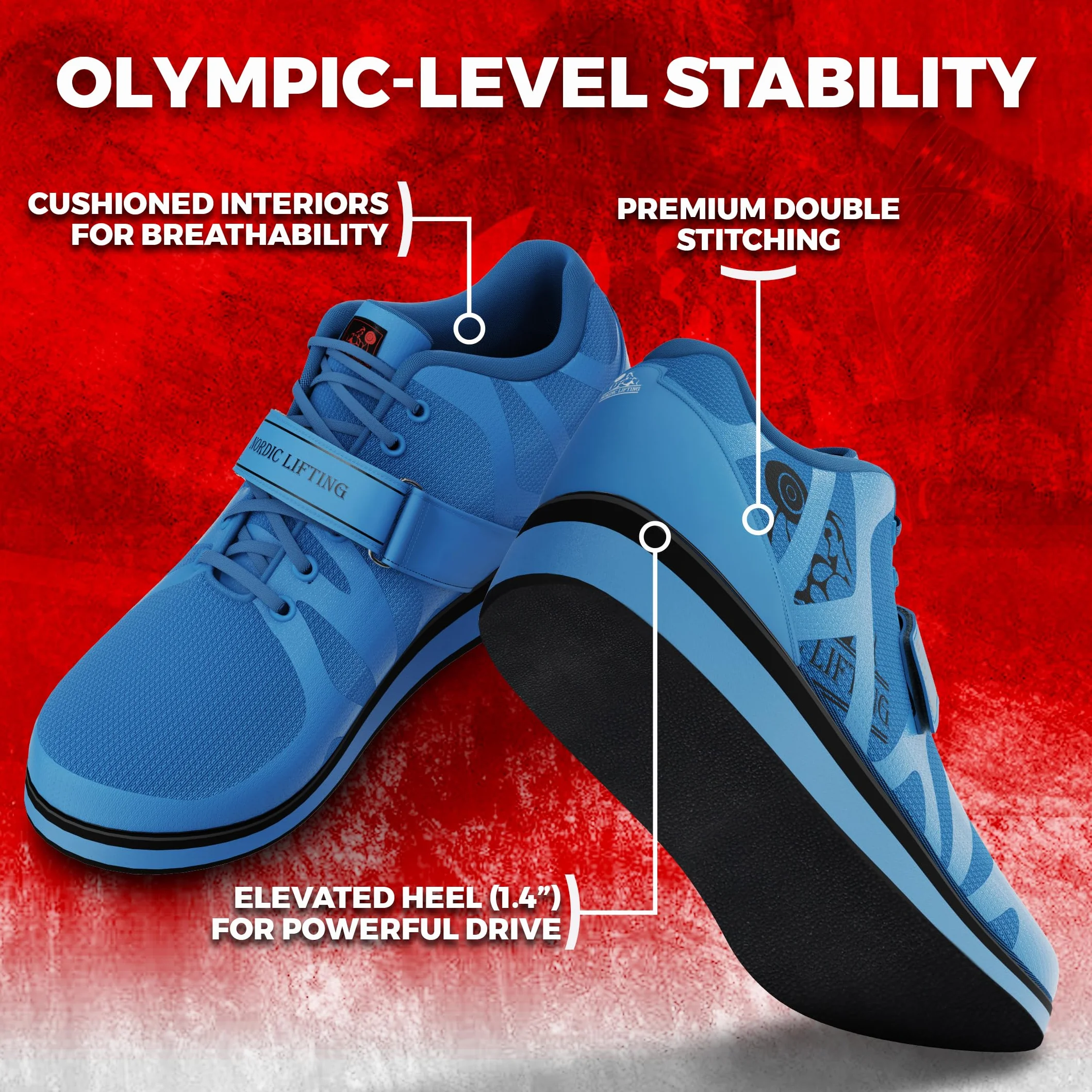 Nordic Lifting MEGIN Scarpe da Powerlifting per Allenamenti Pesanti Uomo