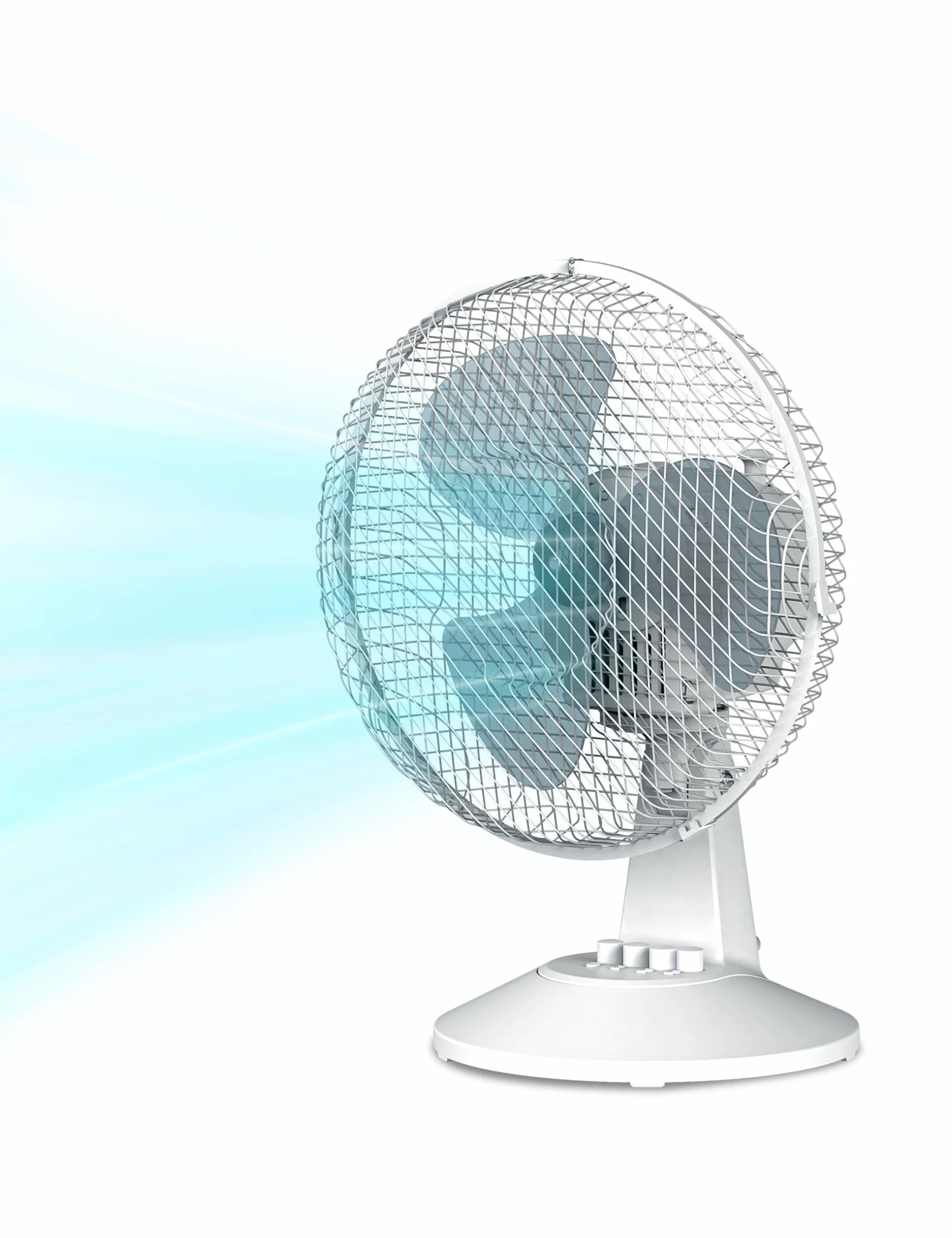 COMFEE' CFT40PW00A2 40CM Ventilatore da Tavalo, 25W Silenzioso Ventilatore Con 3 Pale, 3 Livelli di Velocità, Oscillazione 90°, Efficiente e adatto per casa e ufficio, Bianco