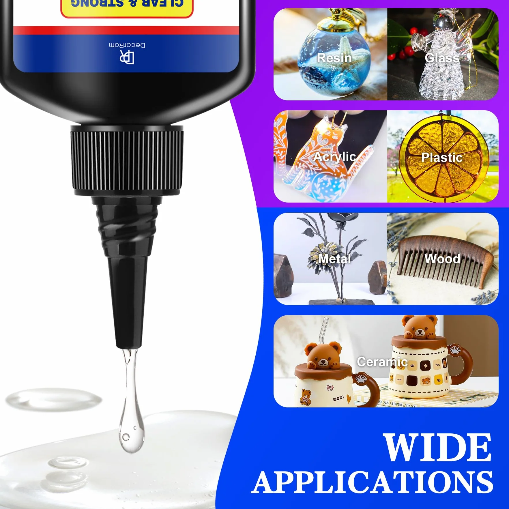 Kit Resina UV 60g con Luce 395nm - Colla UV Professionale per Gioielli, Riparazioni Plastica/Vetro - Polimerizzazione in Secondi, Adesione Forte Senza Bolle - Ideale per DIY e Lavorazioni Artigianali