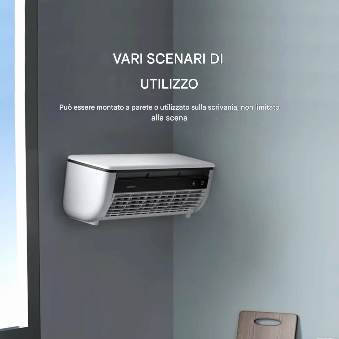 Ventilatore Da Parete Portatile, Condizionatore Portatile Ricaricabile Tramite USB, Condizionatore Da Parete Senza Fori, Ventilatore A Raffreddamento Rapido, Raffrescatore D'aria Per Cucina E