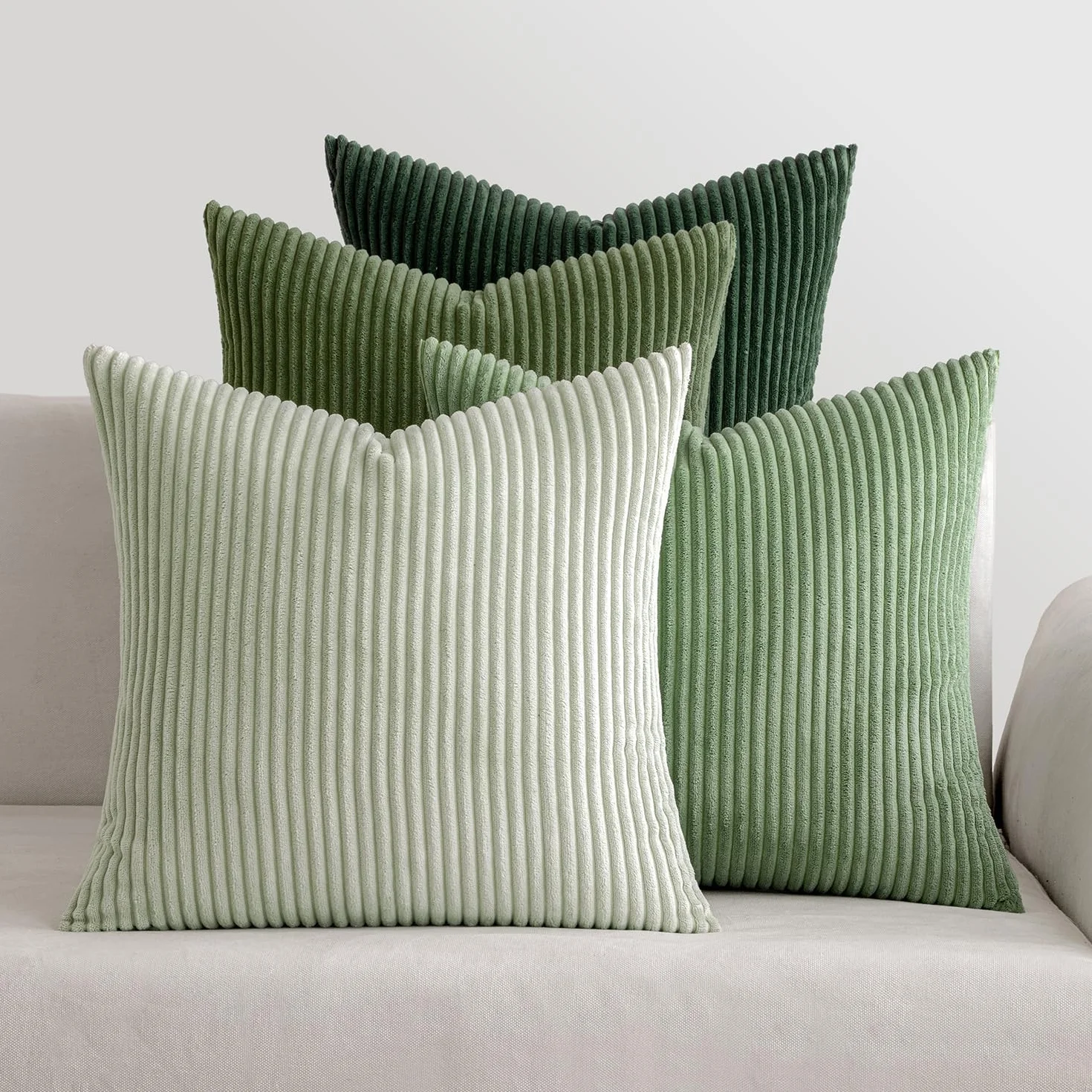 MIULEE Confezione da 4 Federa in velluto Federe per Cuscini Morbide Fodere per Cuscino Decorativi Quadrati Morbide Copricuscini 40x40 CM Serie Forest Green