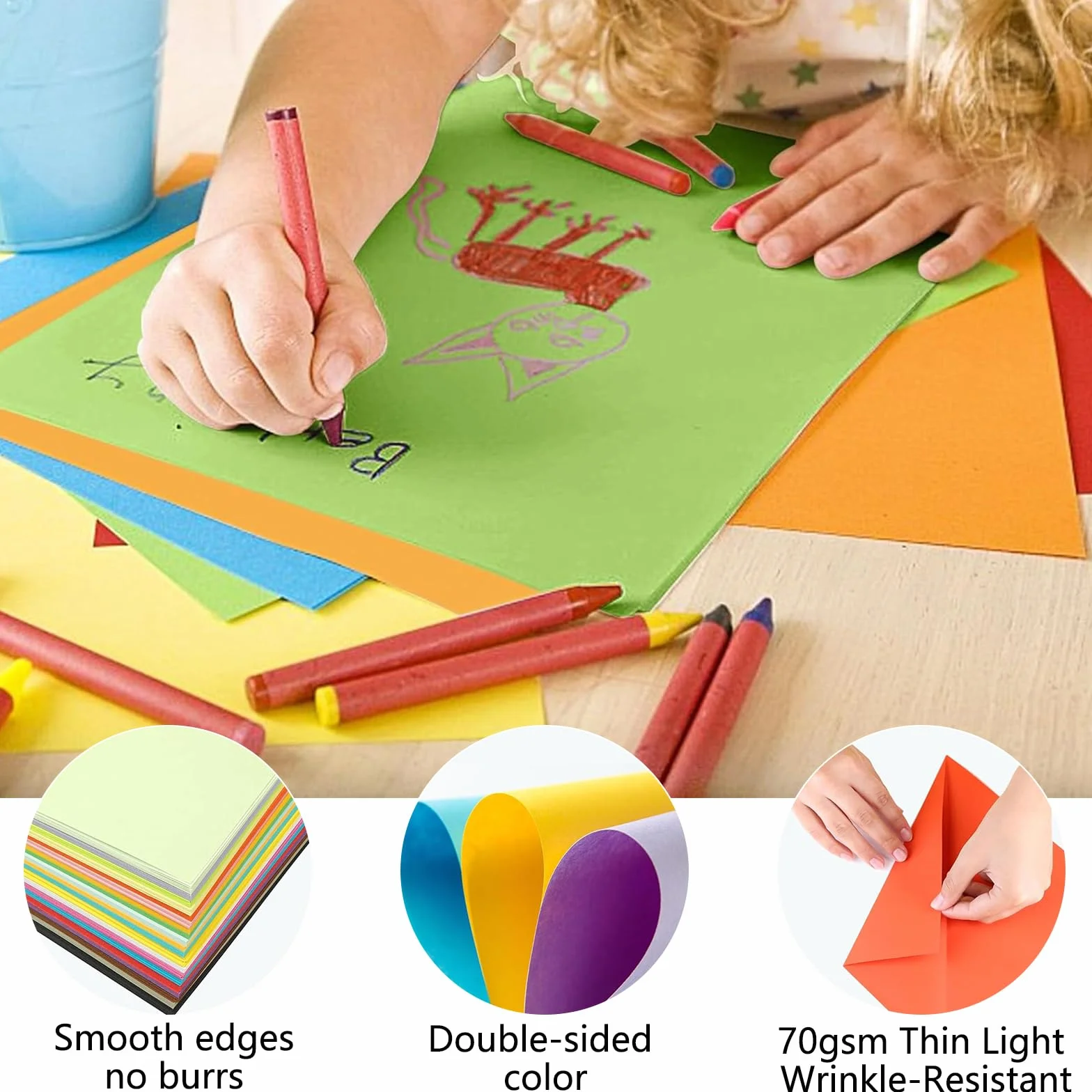 Carta A4 Colorati 20 Colori 200 Fogli 70 g/m² per Origami 21x29.7 cm