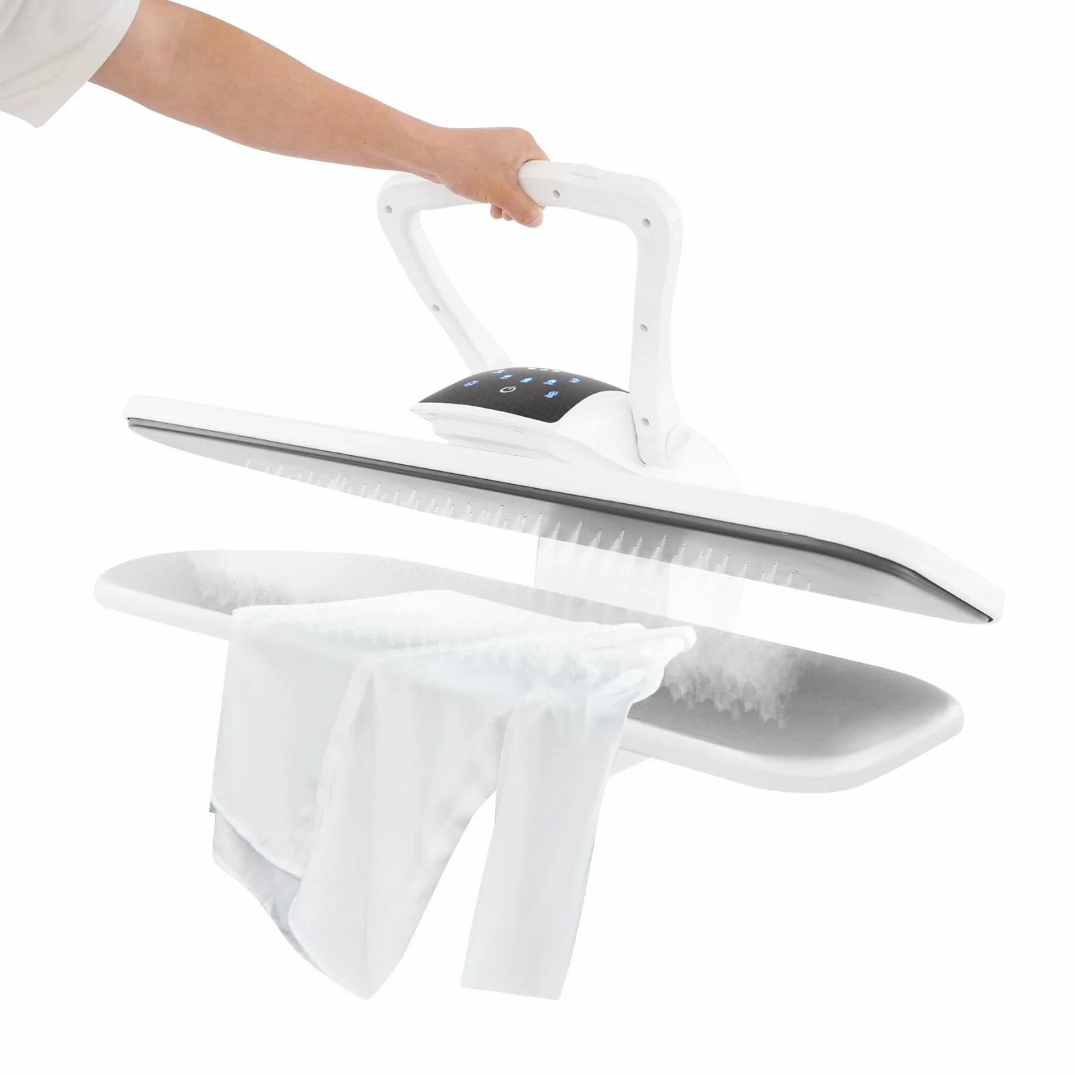 Pressa da stiro a vapore 8810D, 2200W, display LCD, superficie da 91,4 cm, serbatoio dell'acqua da 1000 ml, bianco, per casa e negozi di abbigliamento
