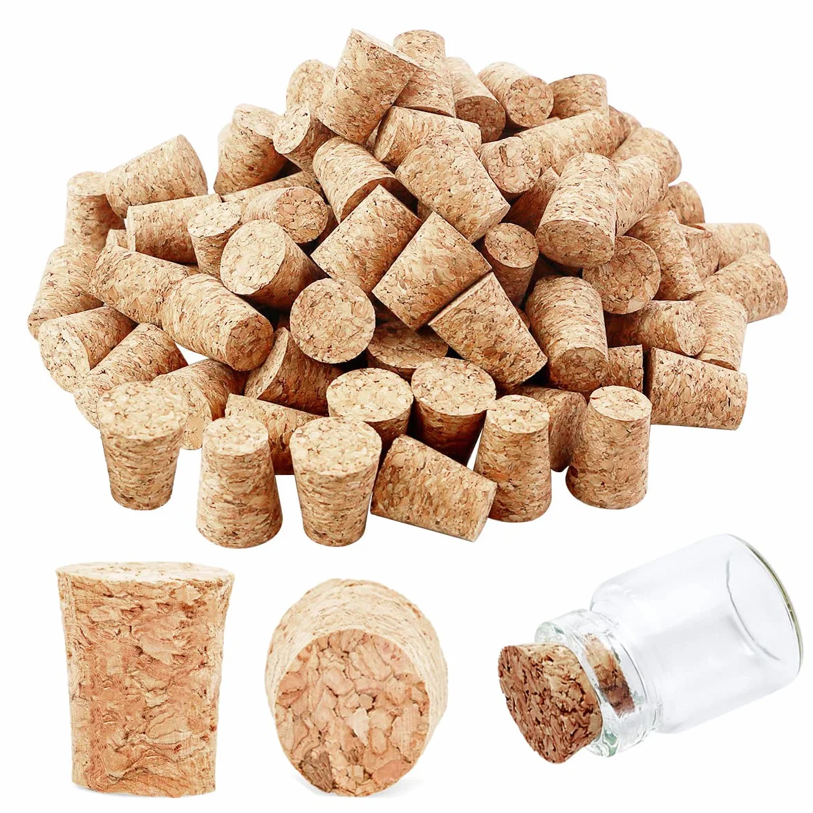Tappi in sughero conici per bottiglie vino riutilizzabili (24x19x25mm) Accessori bar fai da te