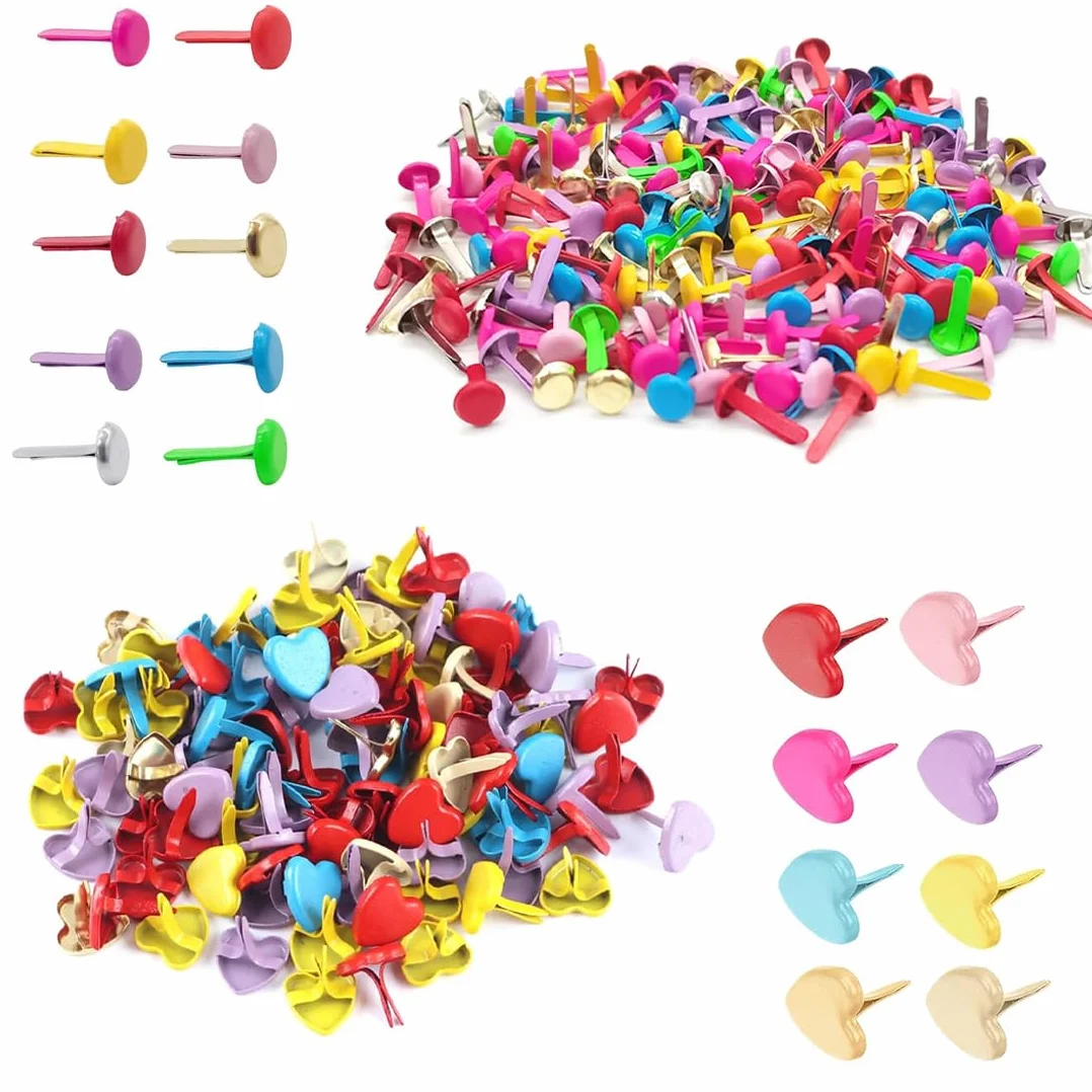 Fermacampioni Colorati 200 Pezzi per Scrapbooking Carta DIY Multicolore