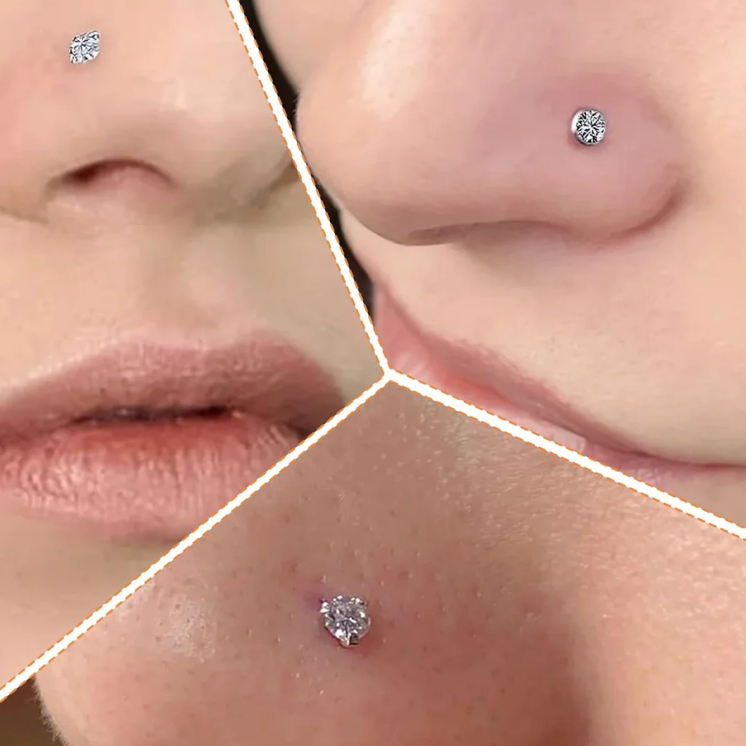 JEYORZY 12 Pezzi Piercing Naso Acciaio Inox CZ Orecchini Naso Borchi a Forma di L Gioielli