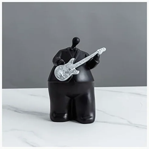 Statua di chitarrista - Statuetta da collezione in resina per decorazione musicale, perfetta per soggiorno, camera da letto, ufficio e regalo unico per musicisti