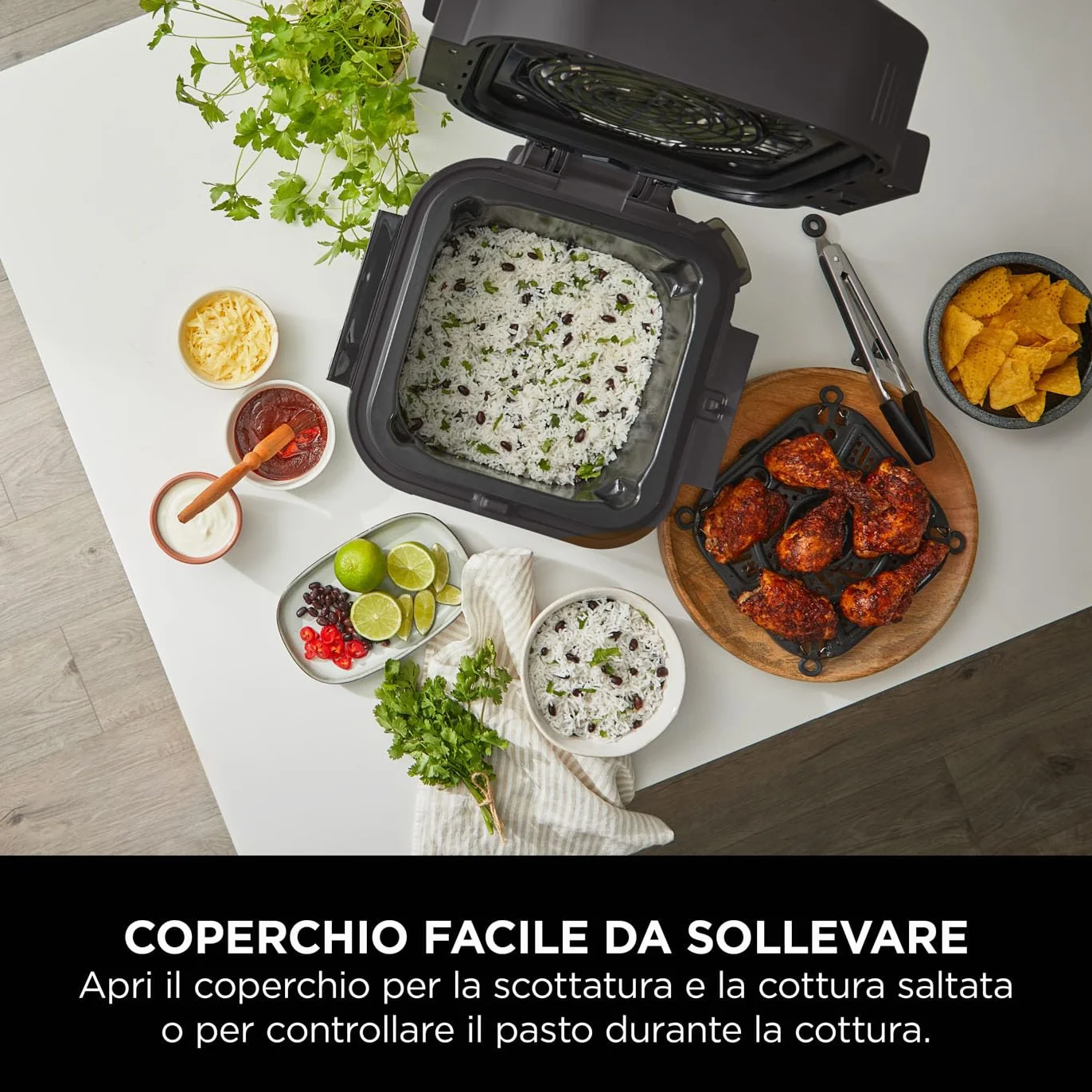 Ninja Speedi Pentola Elettrica Rapida 10 in 1, Friggitrice ad Aria 5,7 l, Nero/Rame ON400EUCP