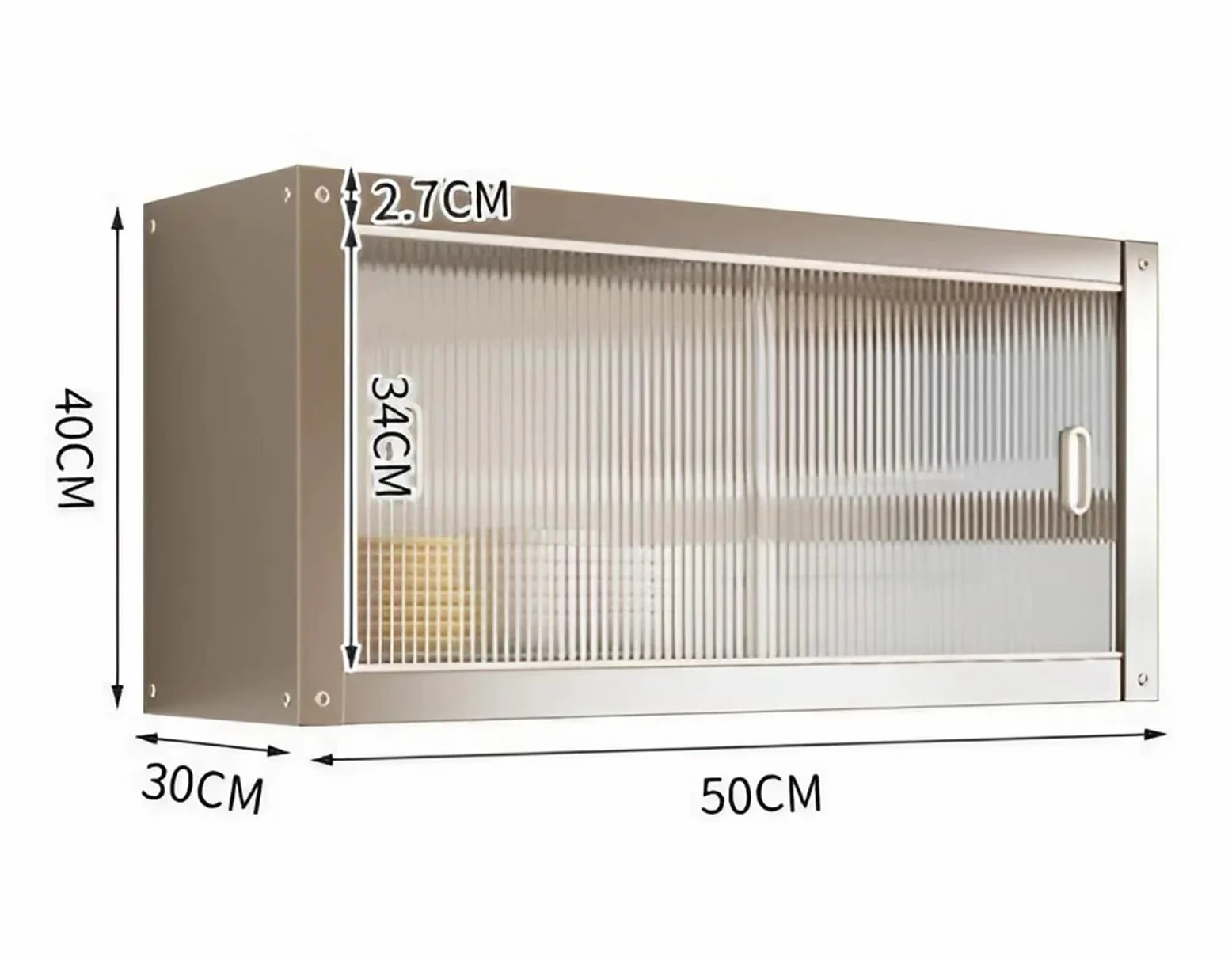 Armadio Pensile Cucina in Acciaio Inox con Ante Scorrevoli, Mobile Pensile da Parete per Cucina, Armadietto di Stoccaggio Murale per Cucina Bagno Ufficio(50x30x40CM)