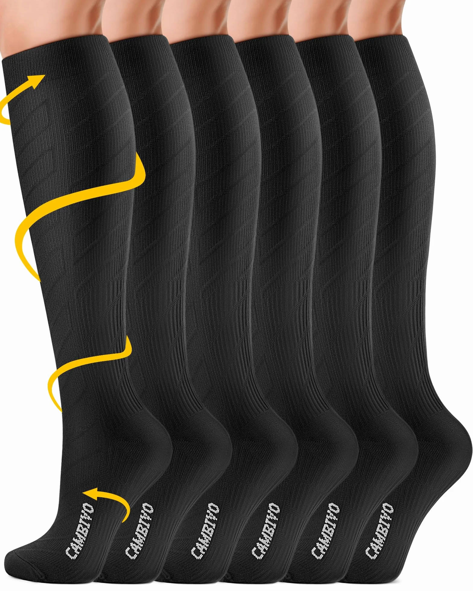 CAMBIVO Calze Compressione Graduata Donna Uomo 20-30mmHg 3 Paia Antitrombo Elastiche per Sport Varicose