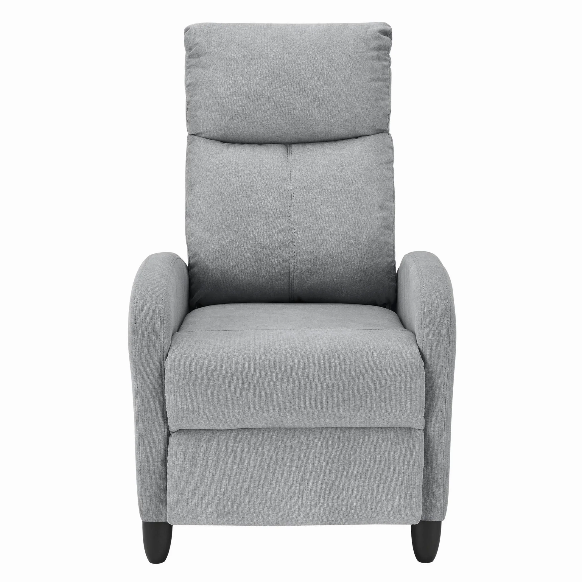 [en.casa] Poltrona Relax con Schienale Reclinabile e Poggiapiedi Ribaltabile Poltrona con Braccioli Rivestimento in Tessuto Grigio Chiaro