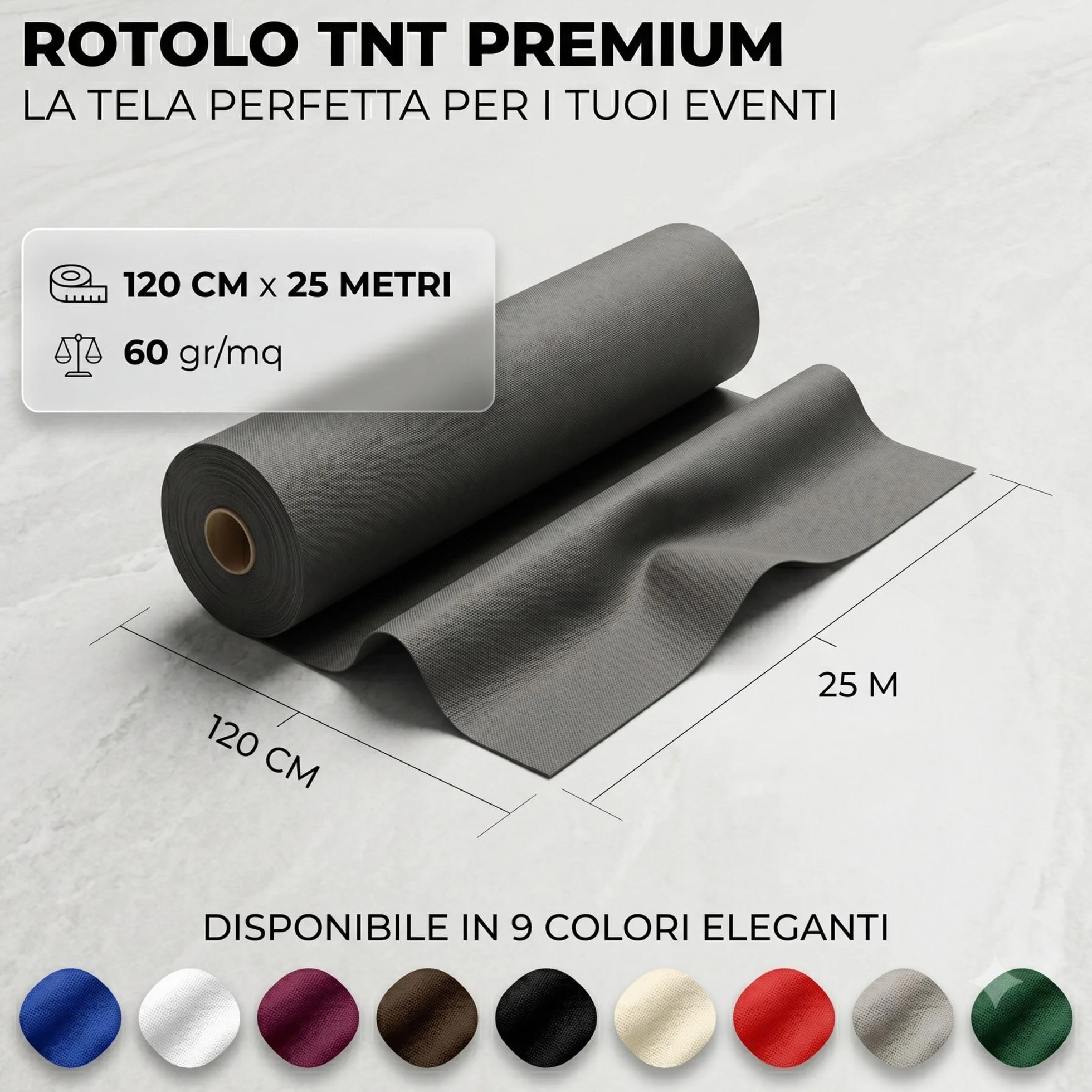 Generico ROTOLO TNT DA 120 CM X 25 METRI - 60gr | TOVAGLIA USA E GETTA COPERTURA INTERNI ESTERNI TAVOLI FESTE CERIMONIE EVENTI FIORISTA 1,20 metri x 25 mt (Verde Bottiglia)