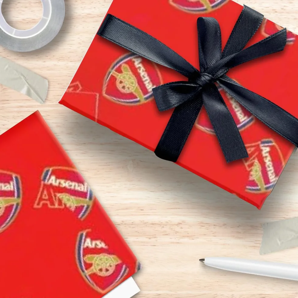 Carta regalo ufficiale Arsenal 2 fogli 2 etichette confezione regalo
