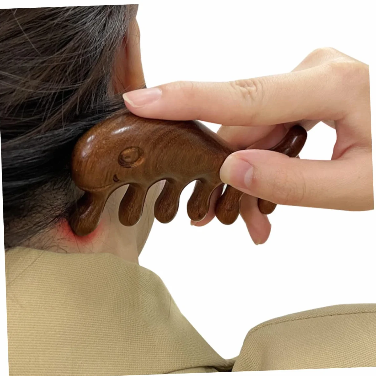 Pettine Per Chioma in Legno a Denti Larghi, Pettine Da Massaggio Portatile in Legno Liscio
