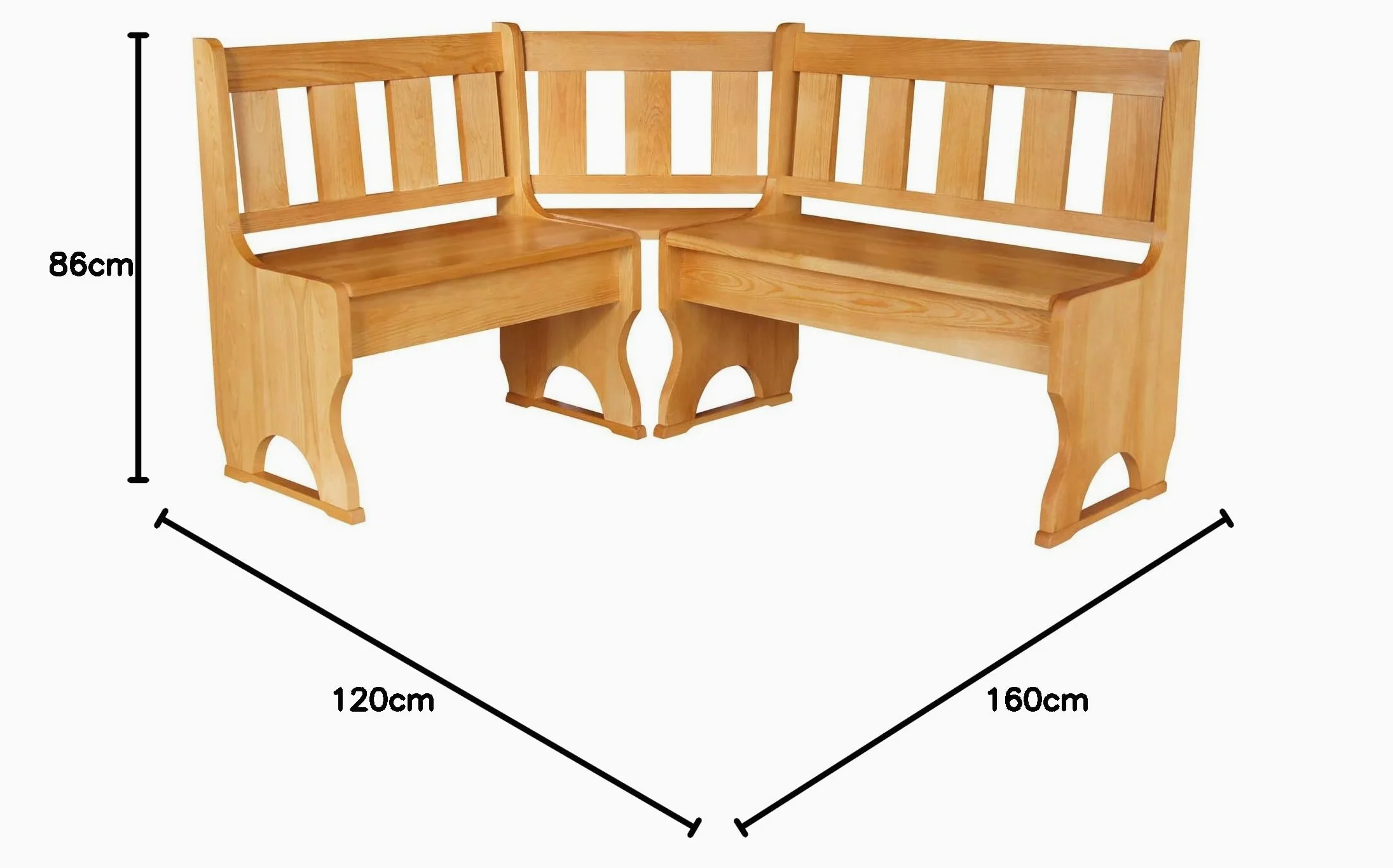 Koma Cassapanca angolare in legno di pino massiccio