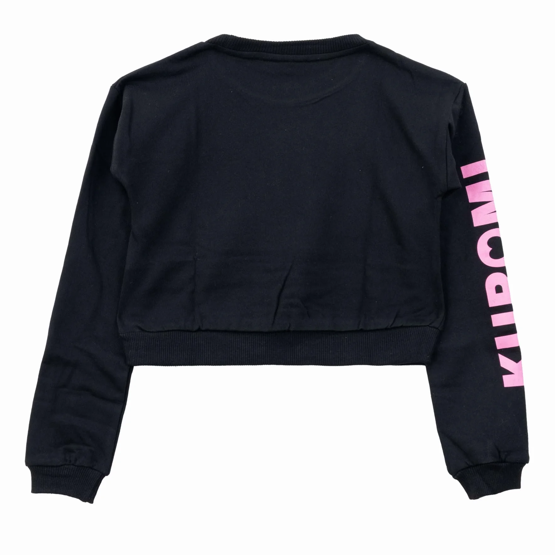Hello Kitty Friends Kuromi Felpa Corta Crop Top Ragazza 6-14 Anni Nera Kawaii Cotone Poliestere
