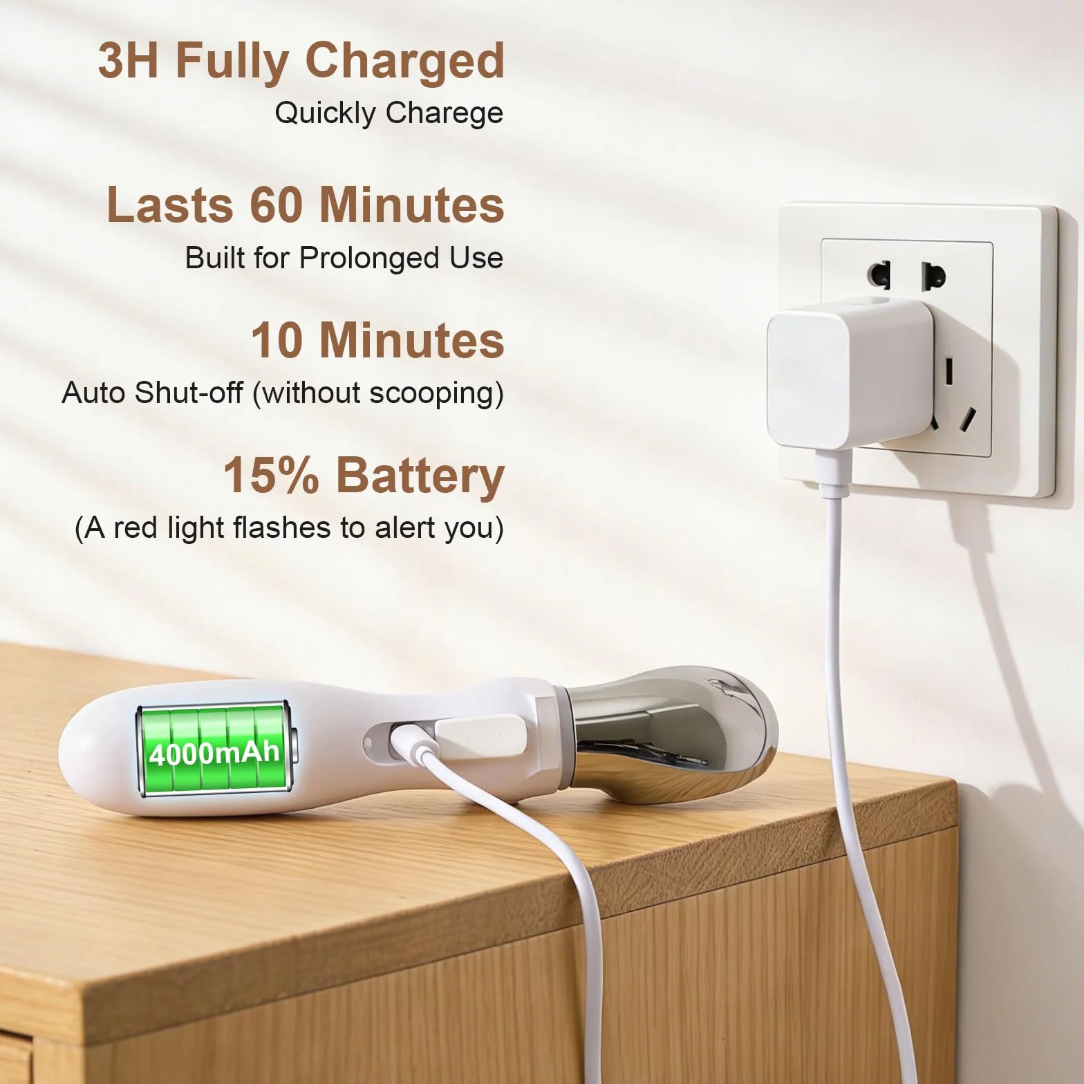 Paletta per gelato riscaldata ricaricabile 4000 mAh IP67 con display LED