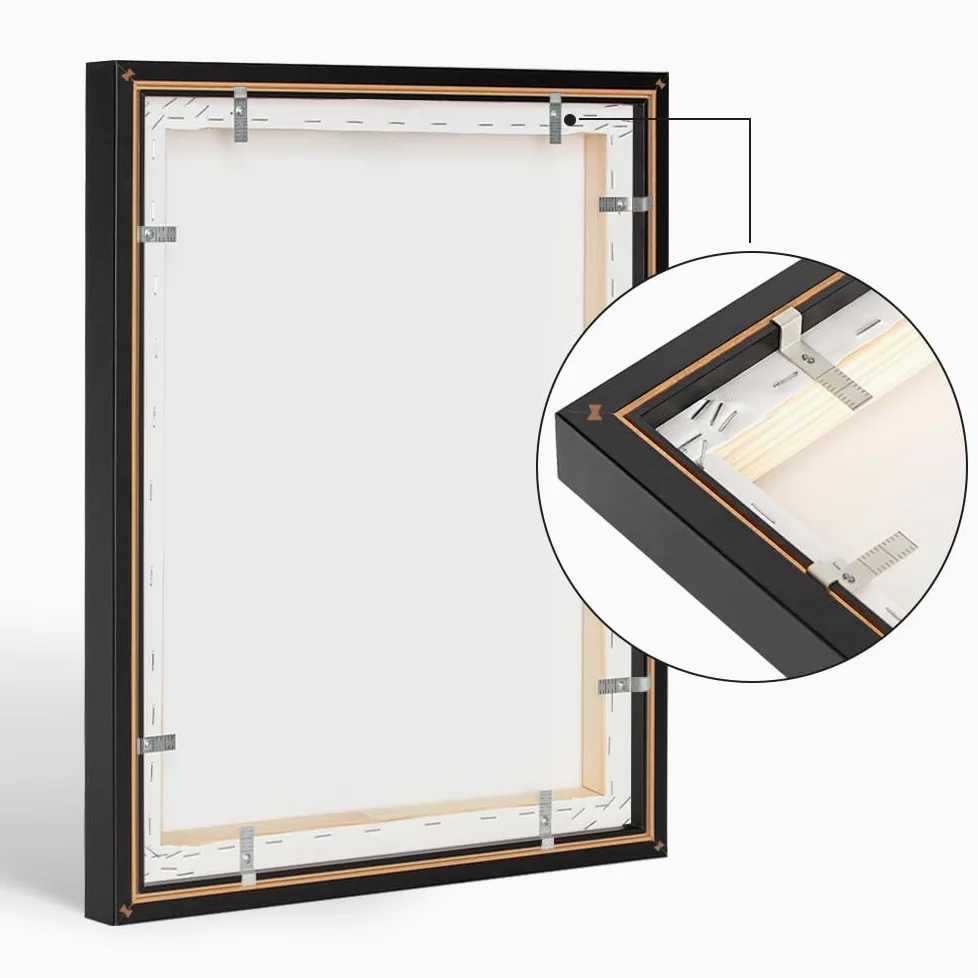 Bildershop-24 Cornice per giunti ombreggiati Lamia, 100 x 120 cm, foglio d'oro, Kit di autoassemblaggio fai da te