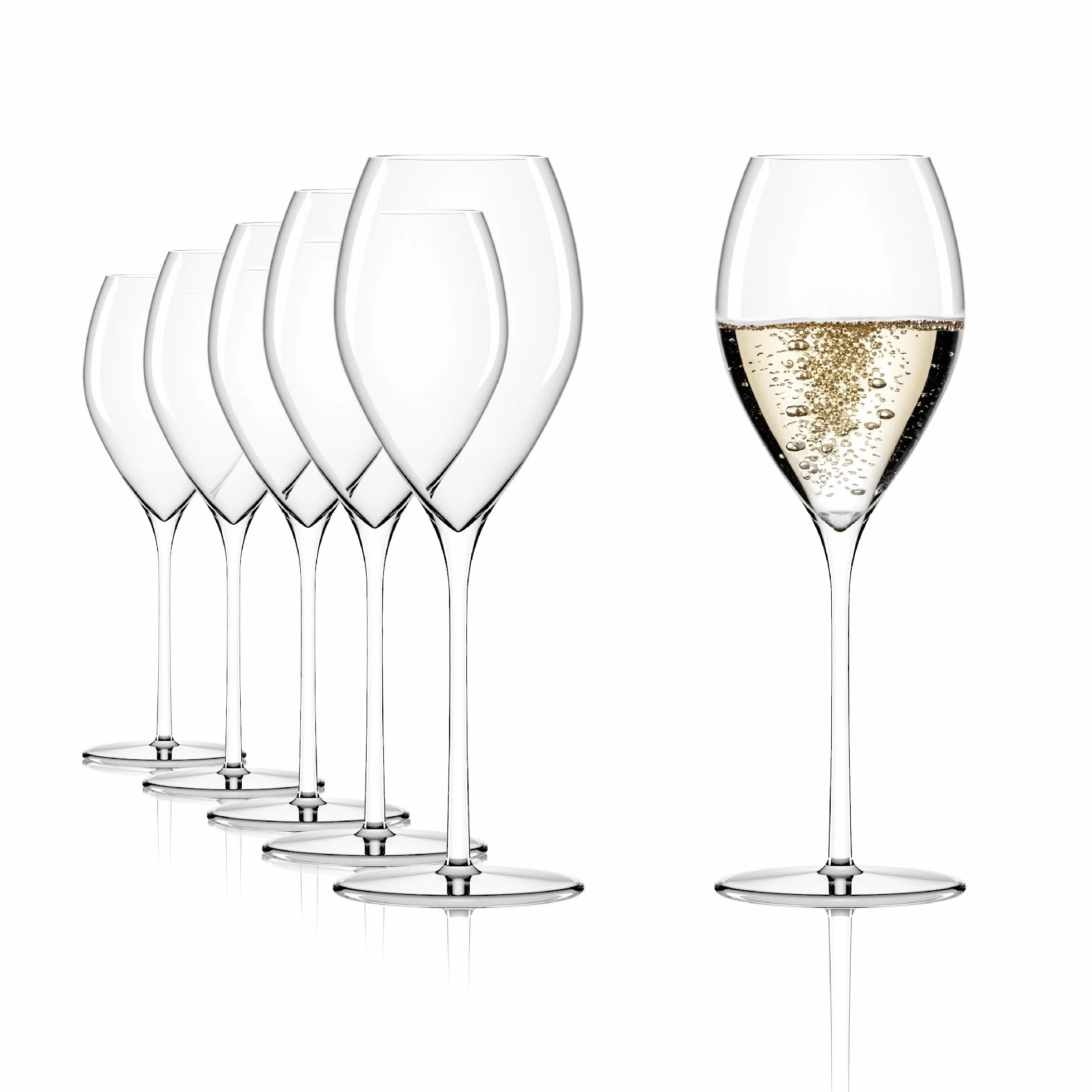 Stölzle Lausitz Set di 6 bicchieri da champagne fino da 425 ml, eleganti calici da champagne ideali per spumante e prosecco, bicchieri da spumante in cristallo senza piombo, lavabili in lavastoviglie