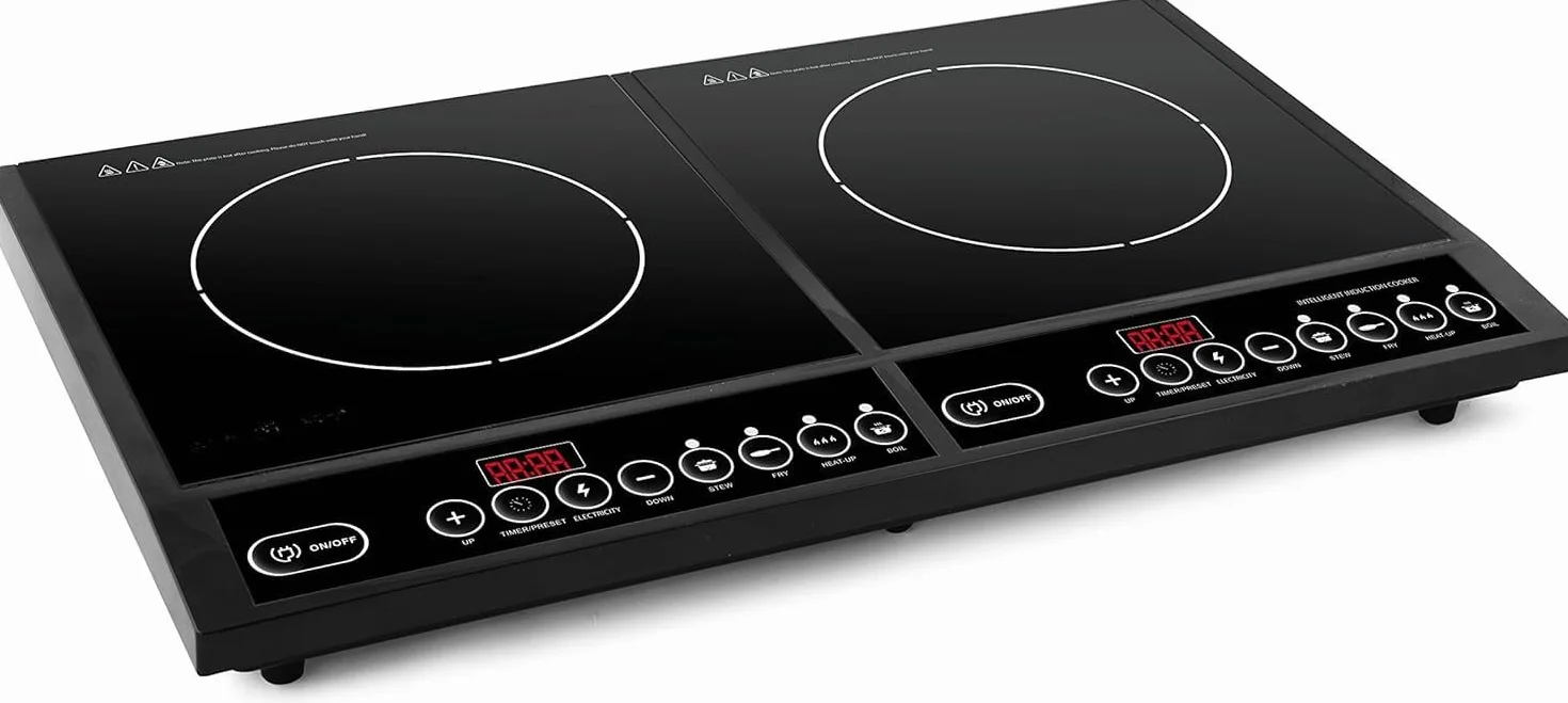Fornello a induzione 2 fuochi 4000W Doppia Piastra Riscaldamento Rapido