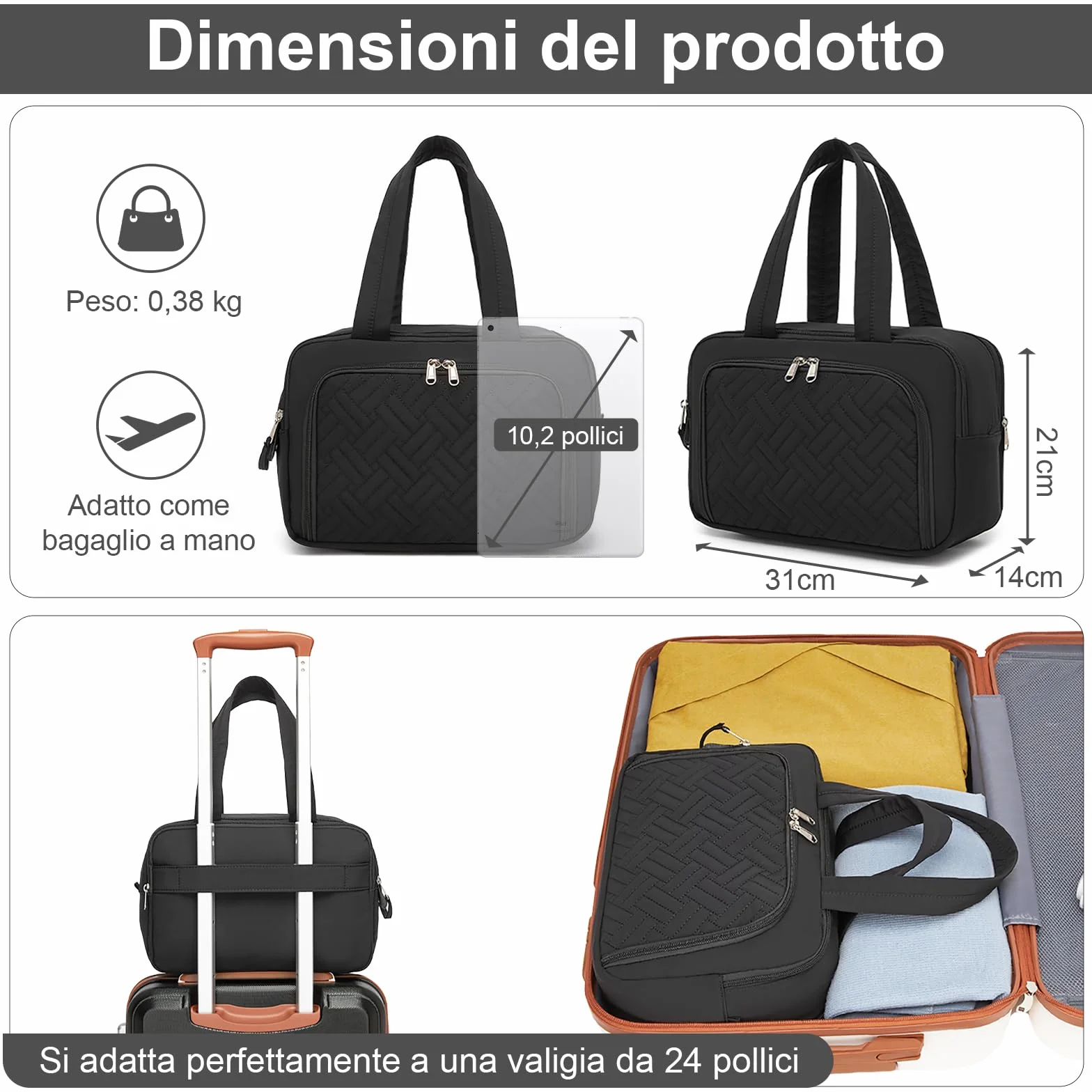 Kono Beauty Case Donna, Trousse da Viaggio Grande, Pochette Make-up, Ampia Apertura, Borsa per Trucchi e Accessori, Impermeabile