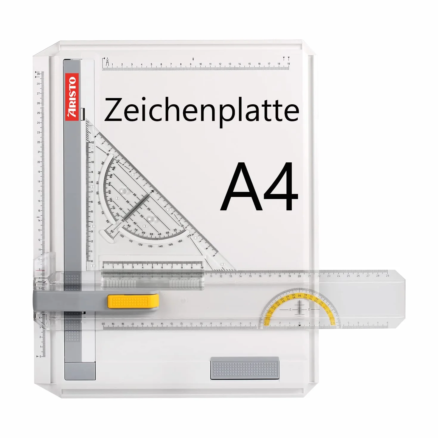 Aristo AR70442 Tavola da disegno A4 GEO plastica resistente agli urti triangolo a scatto rapido AR7090 Bianco