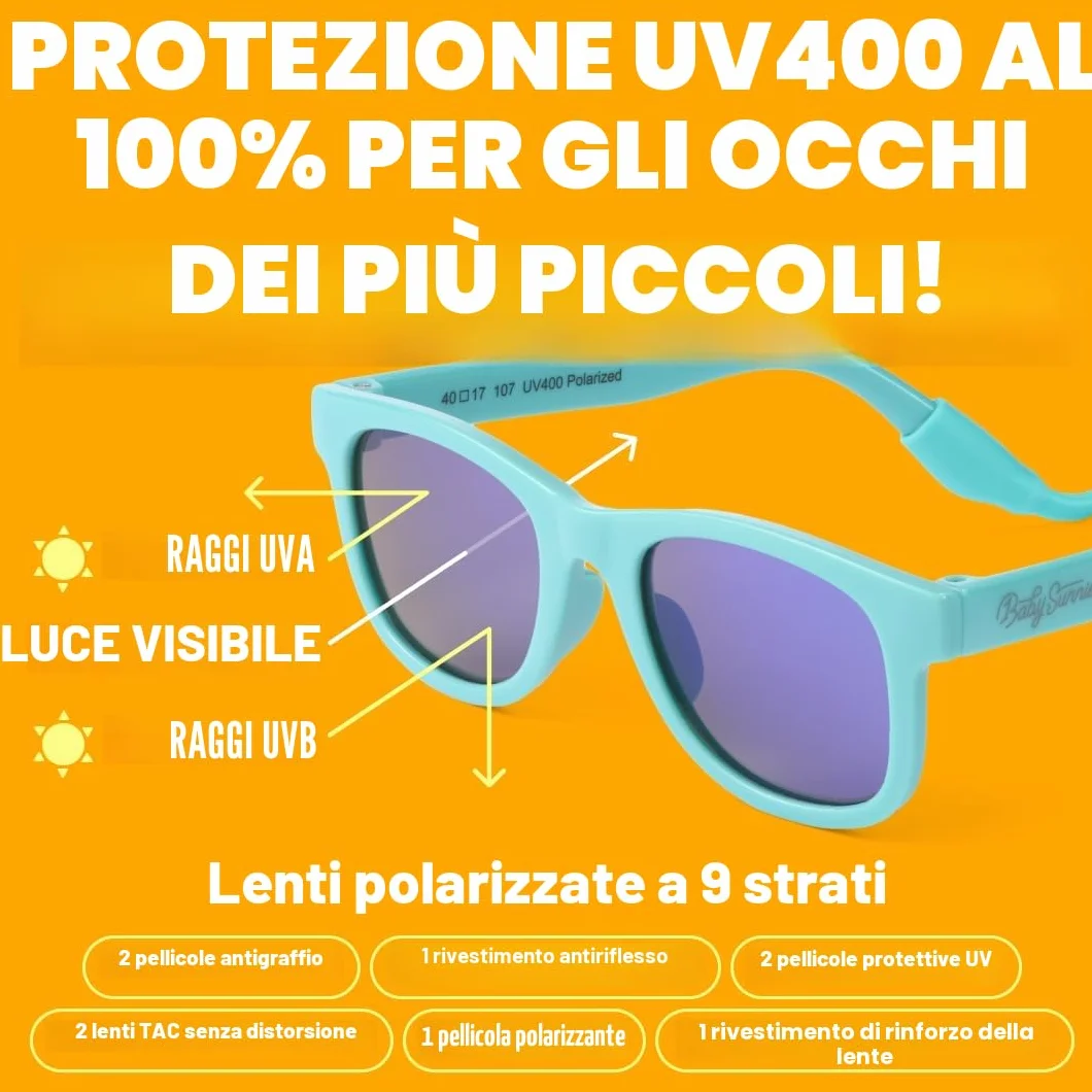 BABY SUNNIES Polarized Toddler Sunglasses UV Protection Boys Girls