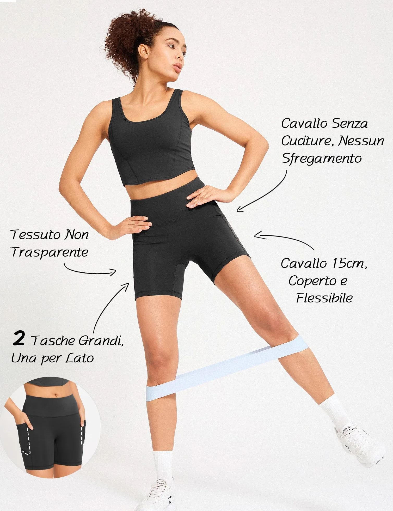Yogaration Pantaloncini Palestra Donna Vita Alta con Tasche Push up Senza Cuciture Yoga Fitness Gym