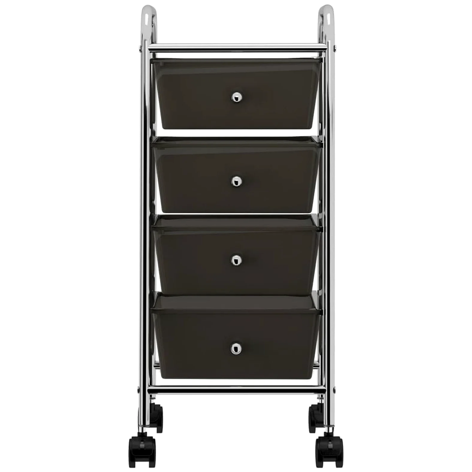 Rantry Carrello Portaoggetti Mobile con 4 Cassetti Nero in Plastica Decorazione da Mobili
