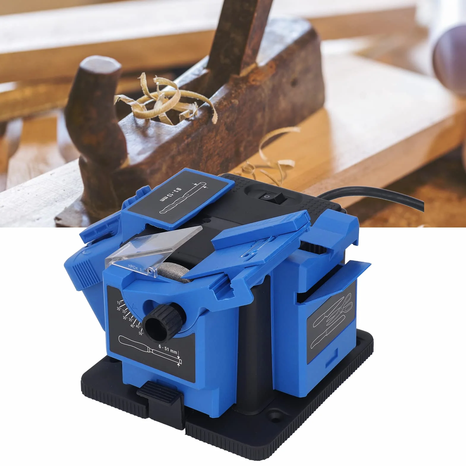 Affilatrice multitasking 65 W per punte, scalpelli, coltelli a bordo dritto