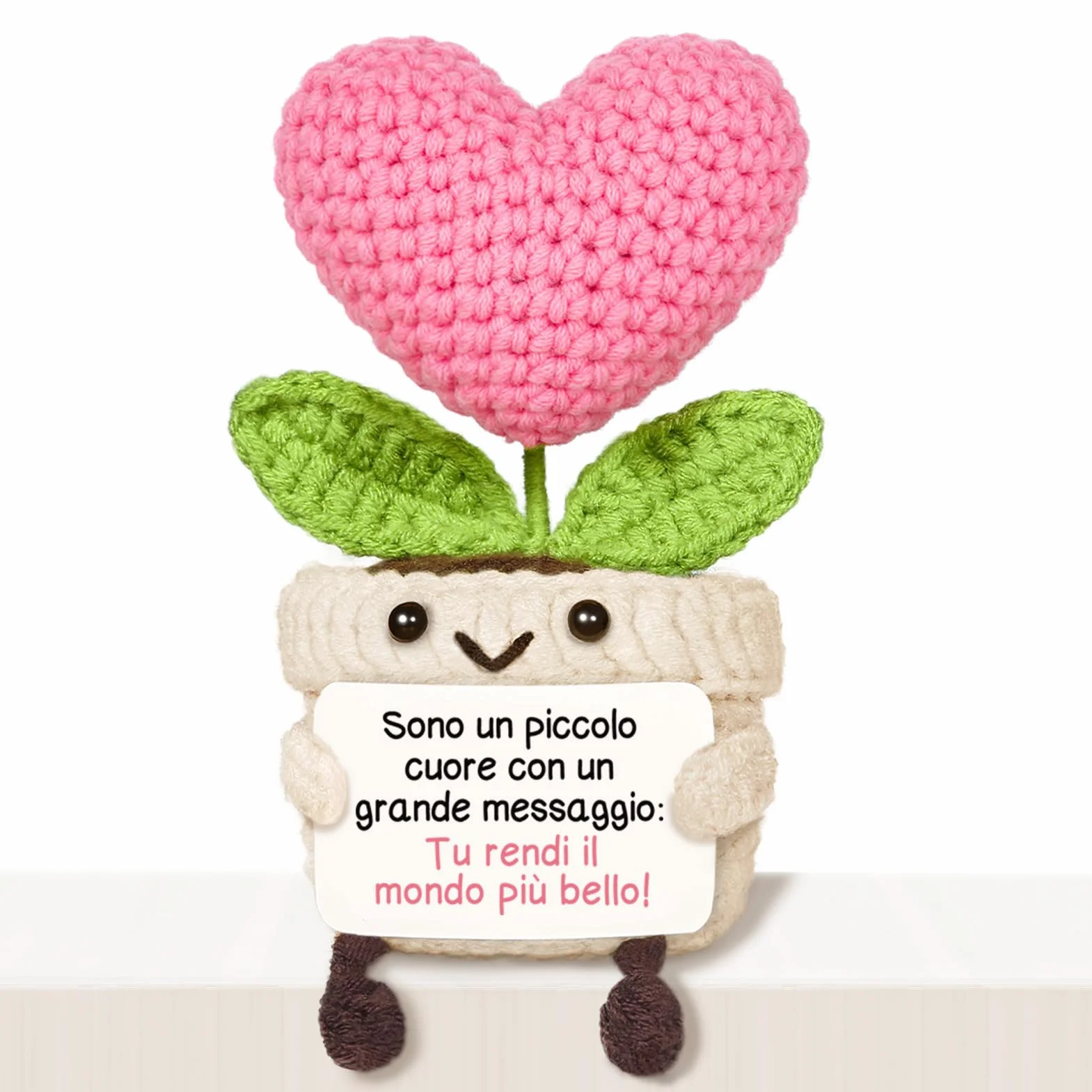 Regalo Donna, Regalo Amica Compleanno - Cuore all’Uncinetto di Supporto Emotivo, Regali Donna Compleanno, per Natale, Regali per Collega, Migliore Amica, Fidanzata, Sorella, Mamma