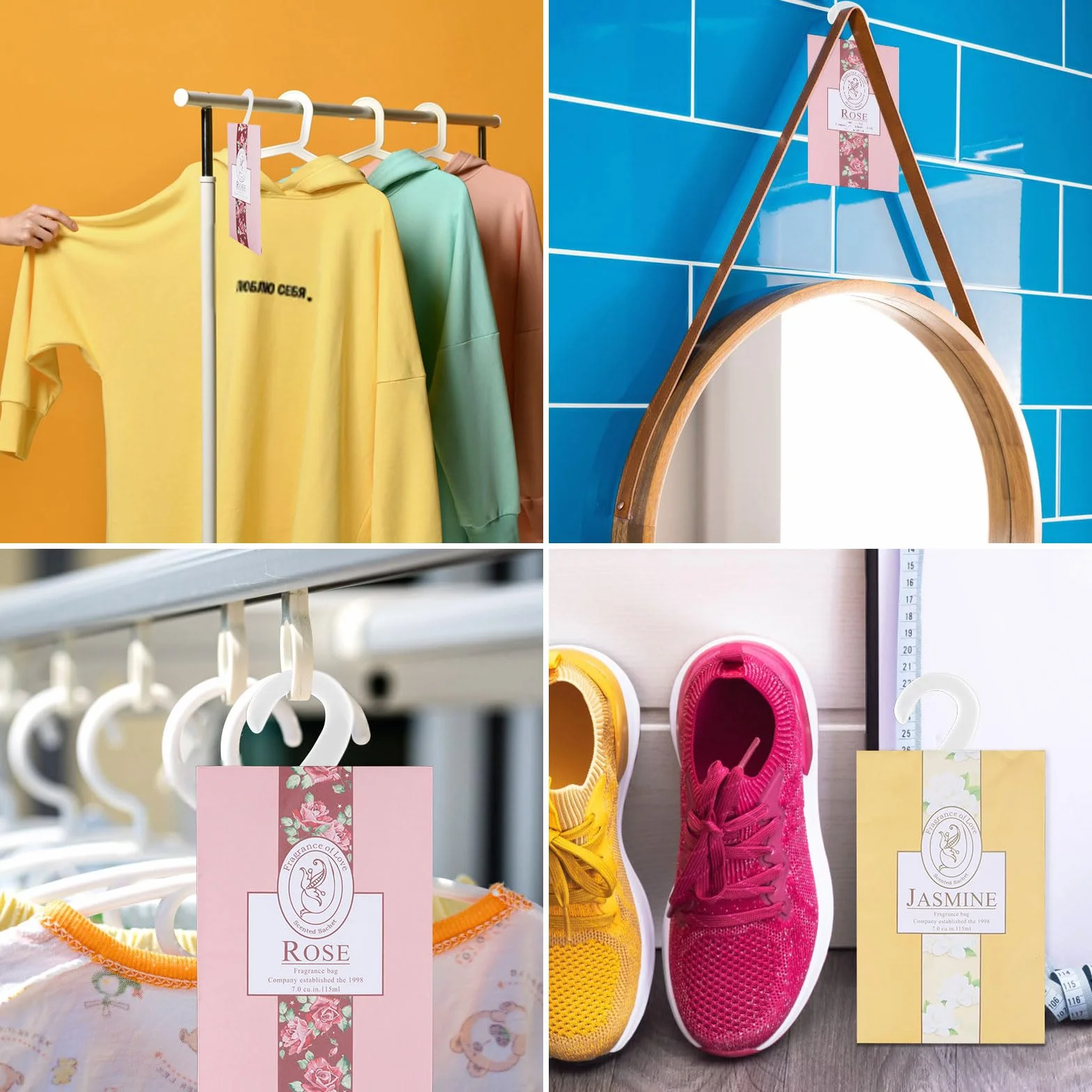 Profumatore Armadio, 18 Pezzi Sacchetti Profumati, Profumatori Armadio, Sacchetti Per Aromi, Vestiti Profumati Borse, Carrelli da Bagno, Lavanda, Gelsomino, Giglio, Rosa, Oceano, Limone